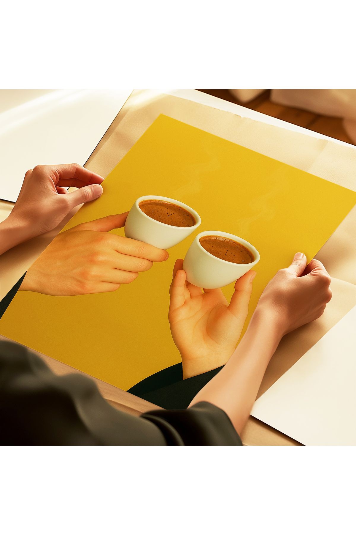 A Cup of Connection - Minimal Espresso Kahve Posteri - Tablo Ölçülerinde Çerçevesiz Poster