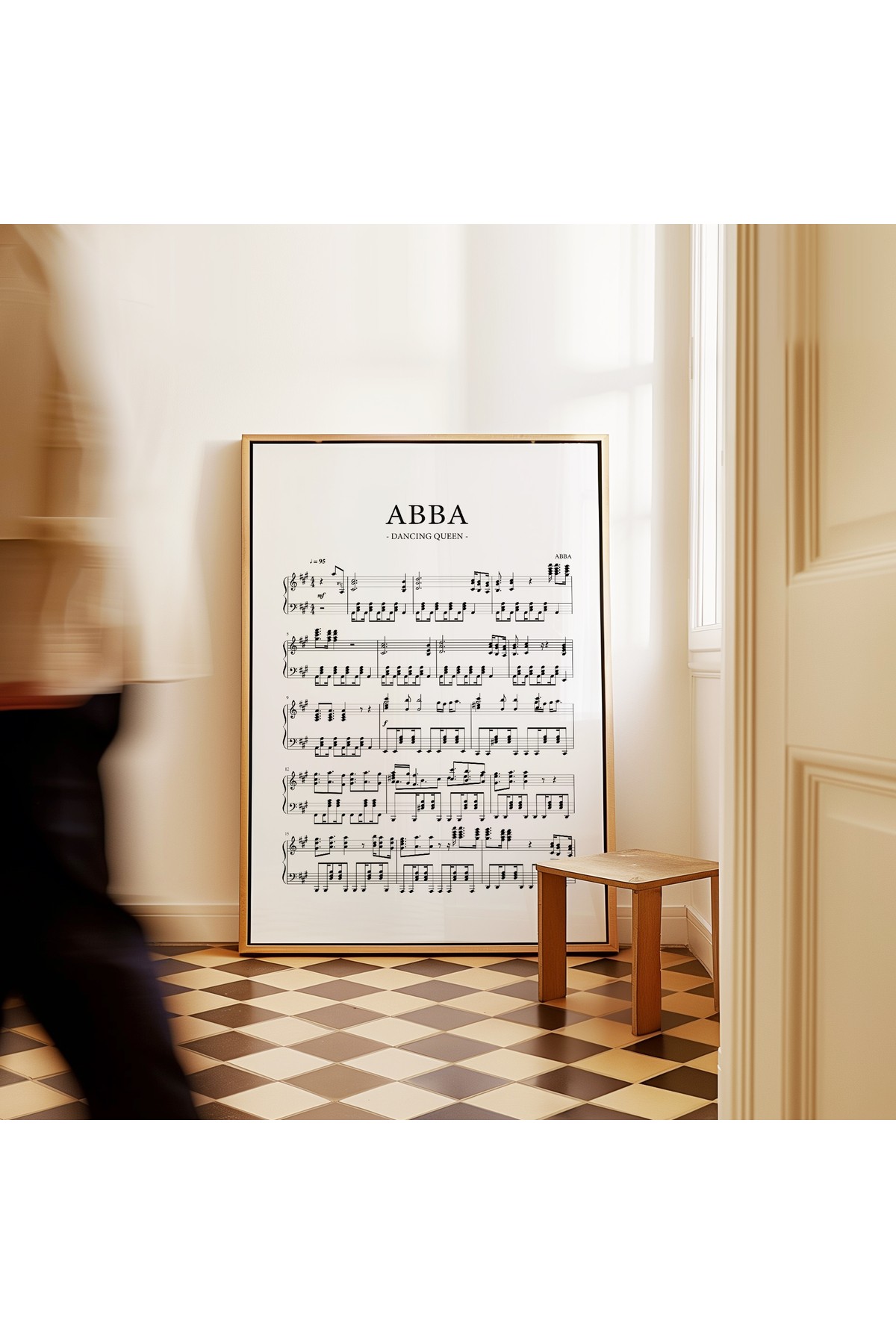 ABBA Dancing Queen - Notalı Müzik Posteri - Tablo Ölçülerinde Çerçevesiz Poster