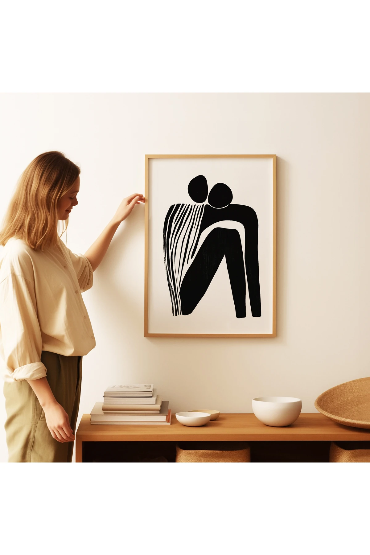 Abstract Embrace - Soyut Sanat Koleksiyonu - Tablo Ölçülerinde Çerçevesiz Poster