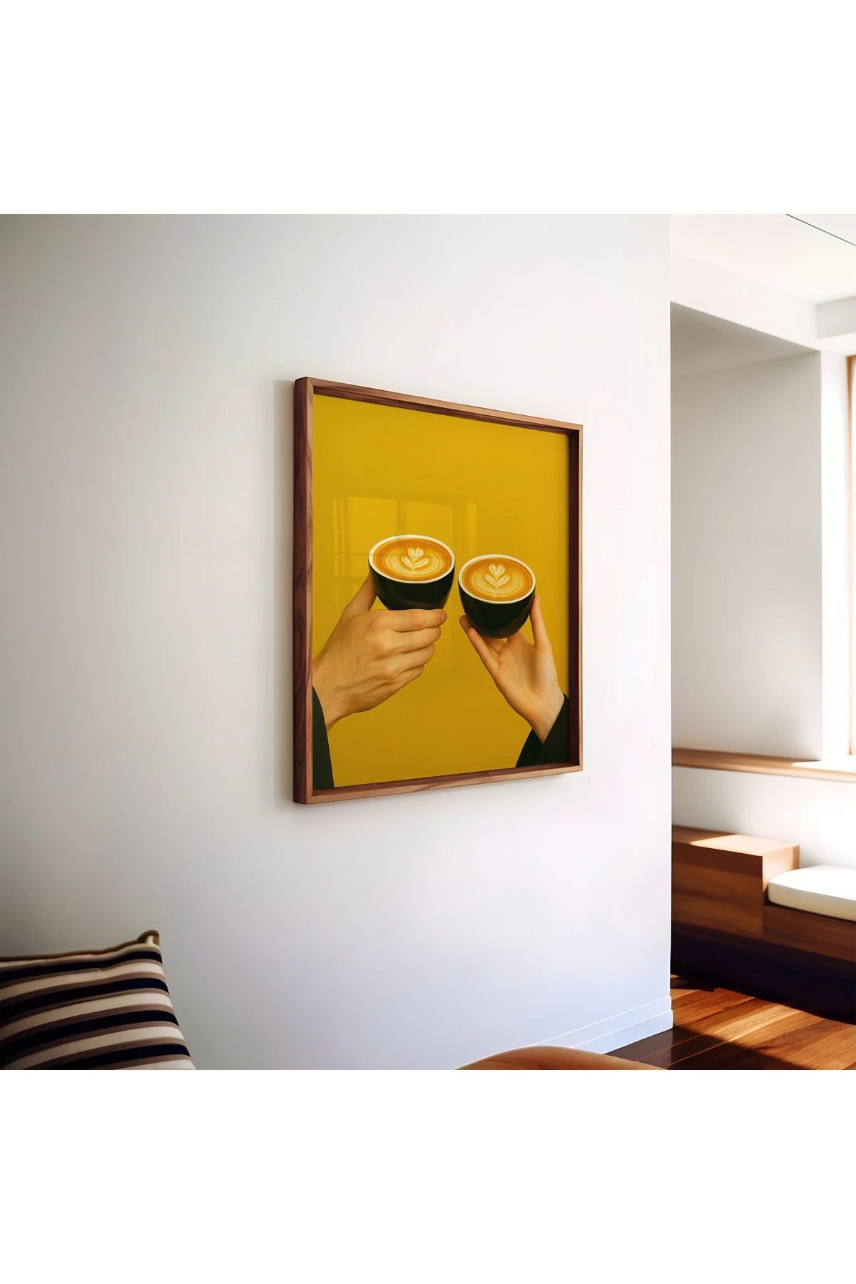 A Cup of Connection - Kahve Koleksiyonu - Kare Poster - Tablo Ölçülerinde Çerçevesiz Poster