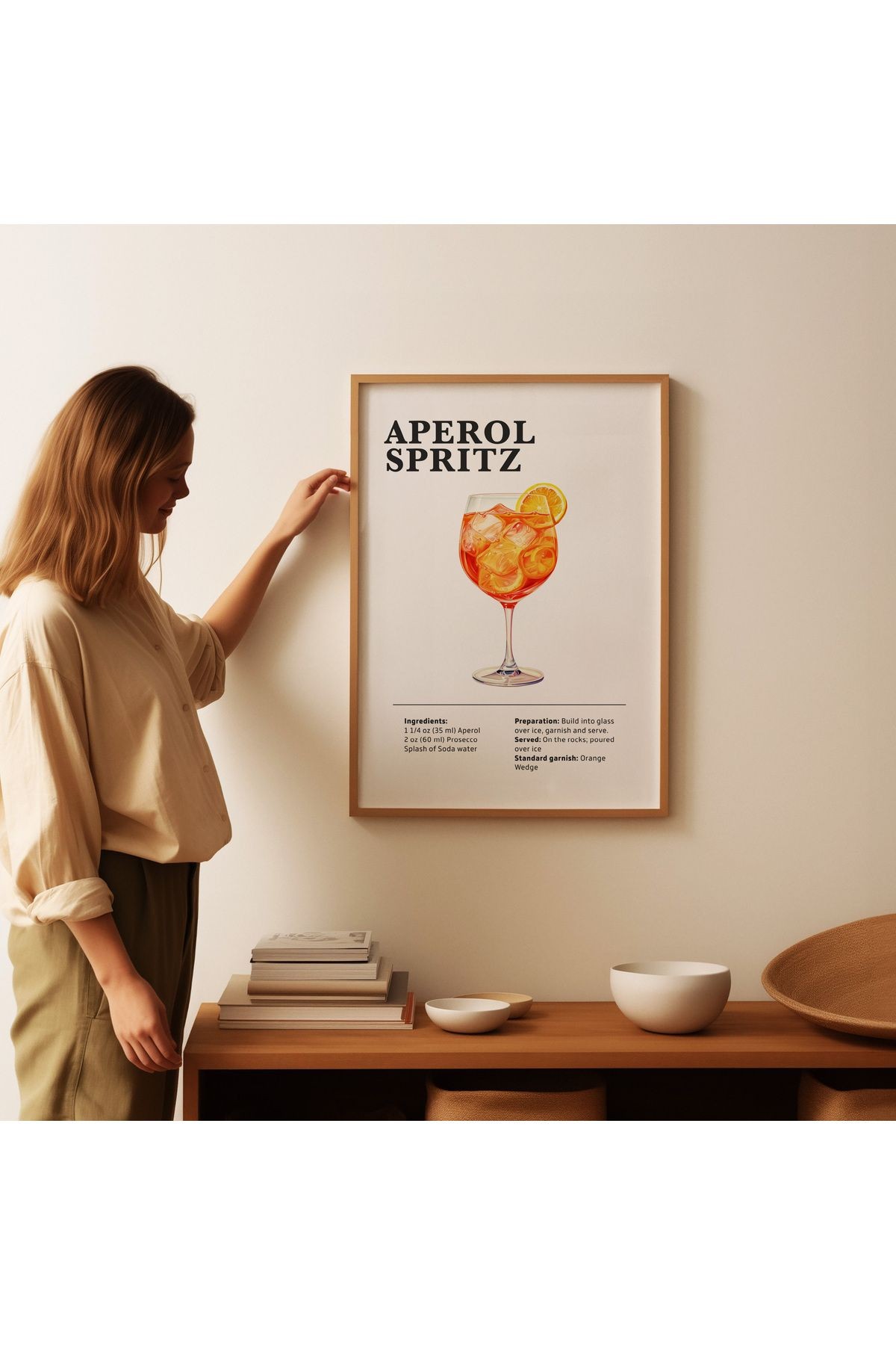 Aperol Spritz - Kokteyl Posteri -  Duvar Dekorasyonu   Tablo Ölçülerinde Çerçevesiz Poster