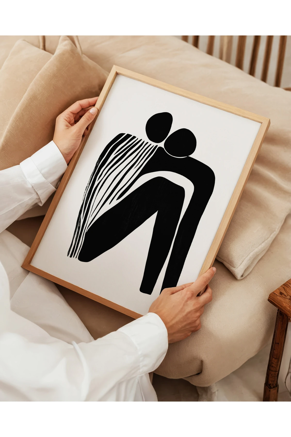 Abstract Embrace - Soyut Sanat Koleksiyonu - Tablo Ölçülerinde Çerçevesiz Poster