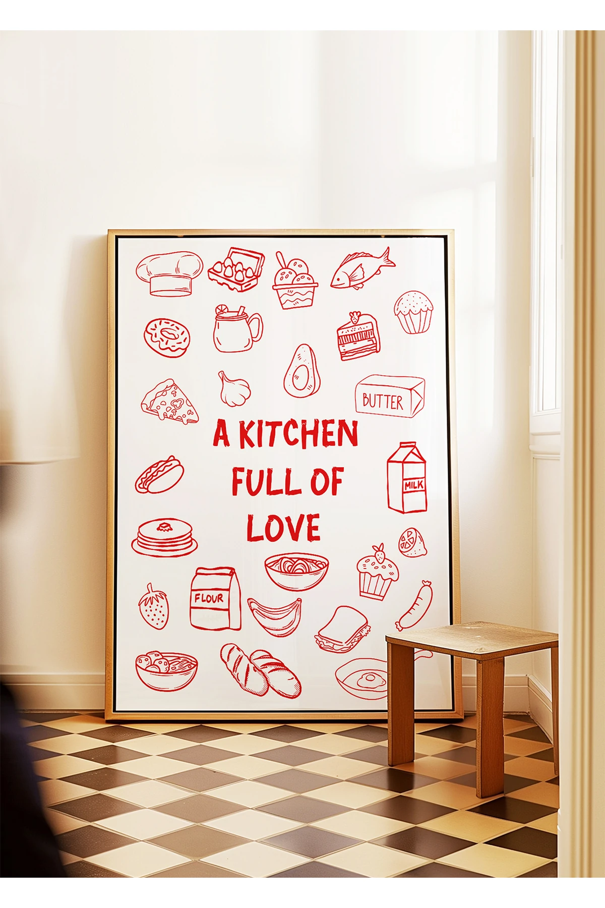A Kitchen Full of Love – Mutfak Koleksiyonu - Tablo Ölçülerinde Çerçevesiz Poster