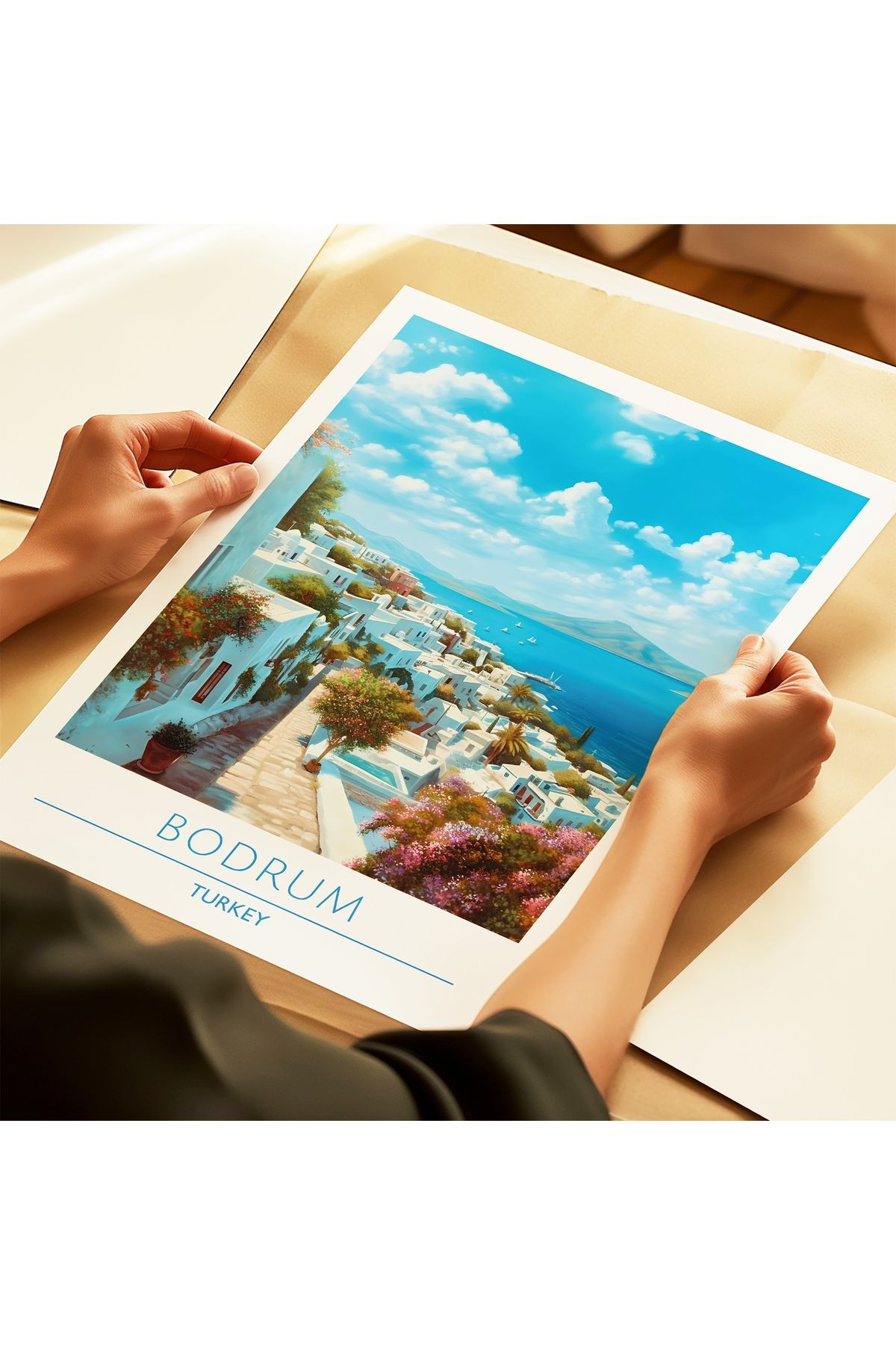 Bodrum Poster - Seyahat Posteri - Tablo Ölçülerinde Çerçevesiz Şehir Posteri