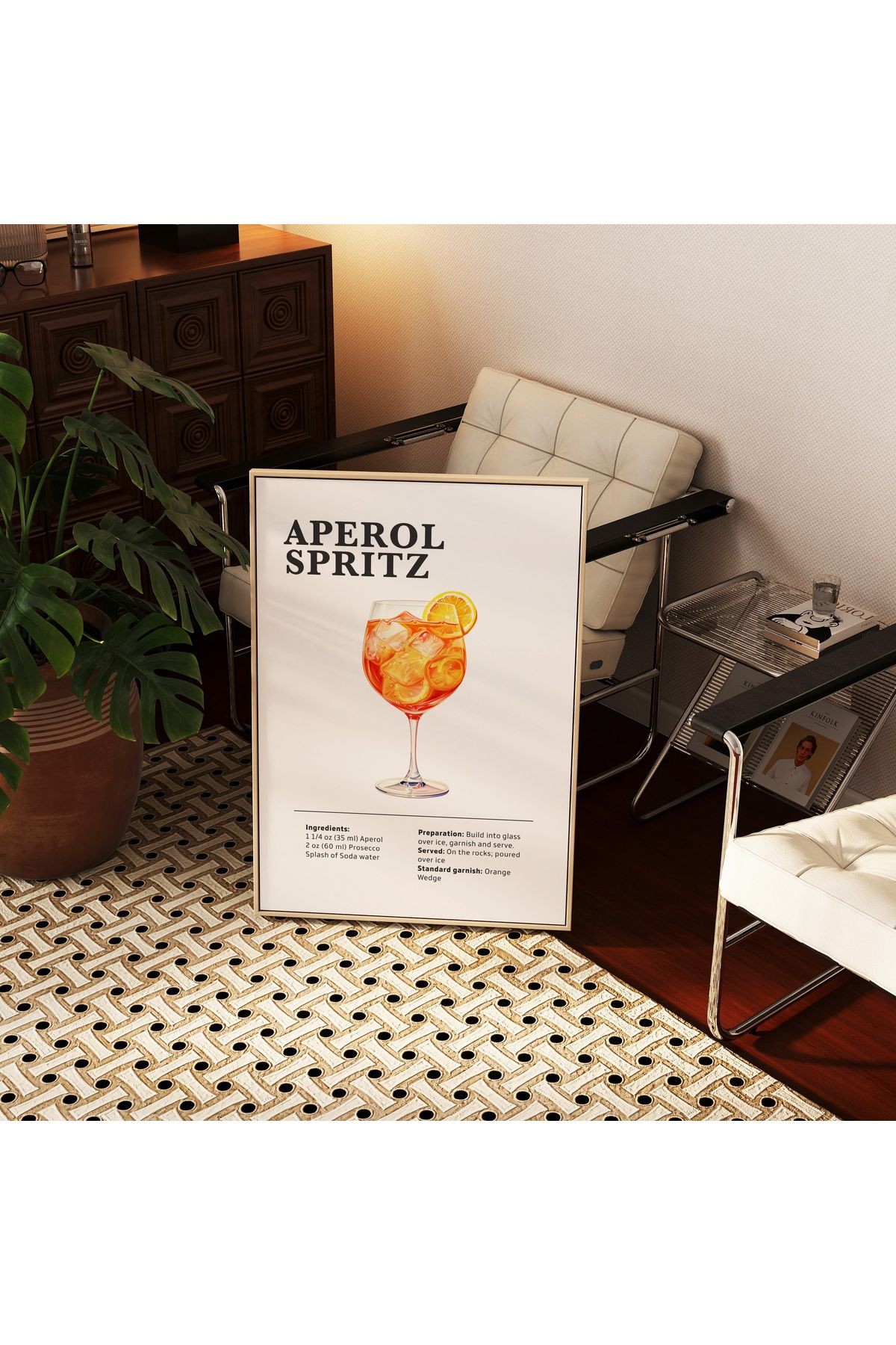 Aperol Spritz - Kokteyl Posteri -  Duvar Dekorasyonu   Tablo Ölçülerinde Çerçevesiz Poster