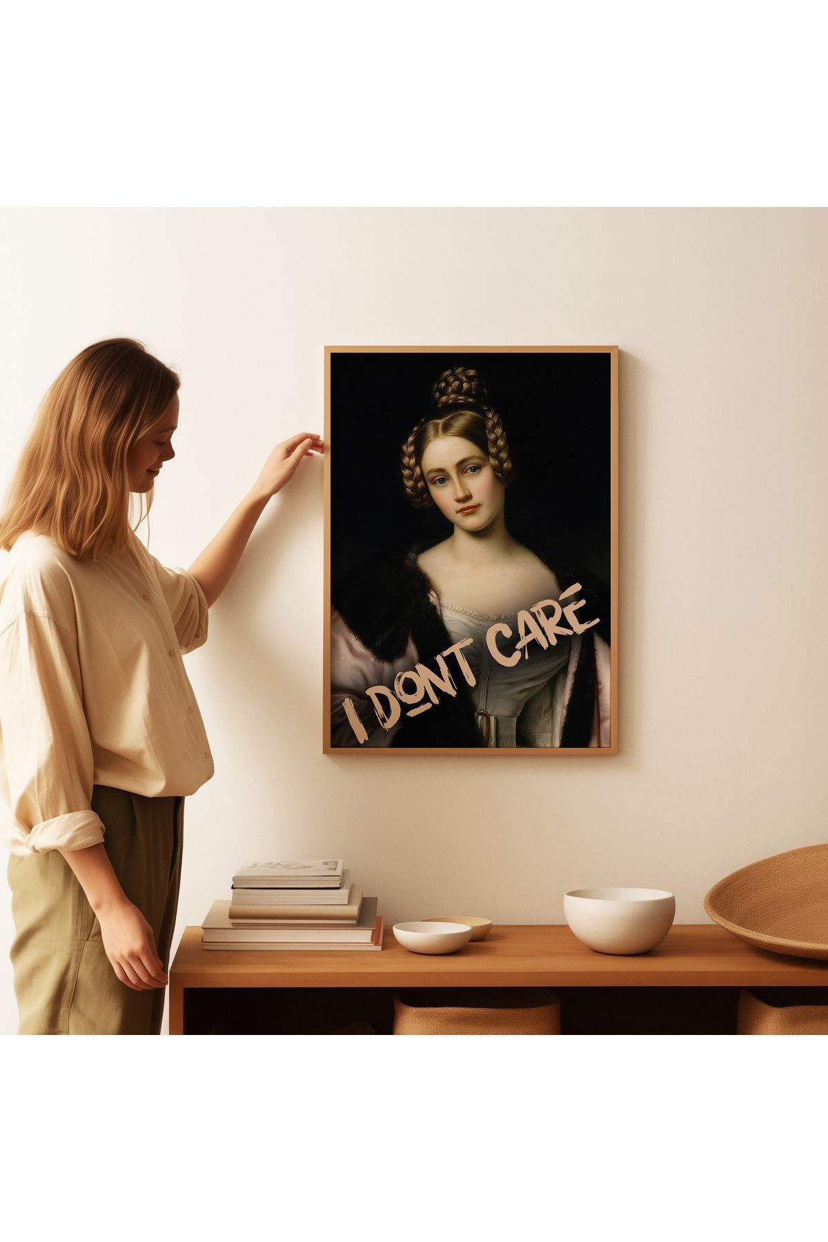 Barok Dönem Portre Poster - I Don't Care - Tablo Ölçülerinde Çerçevesiz Poster