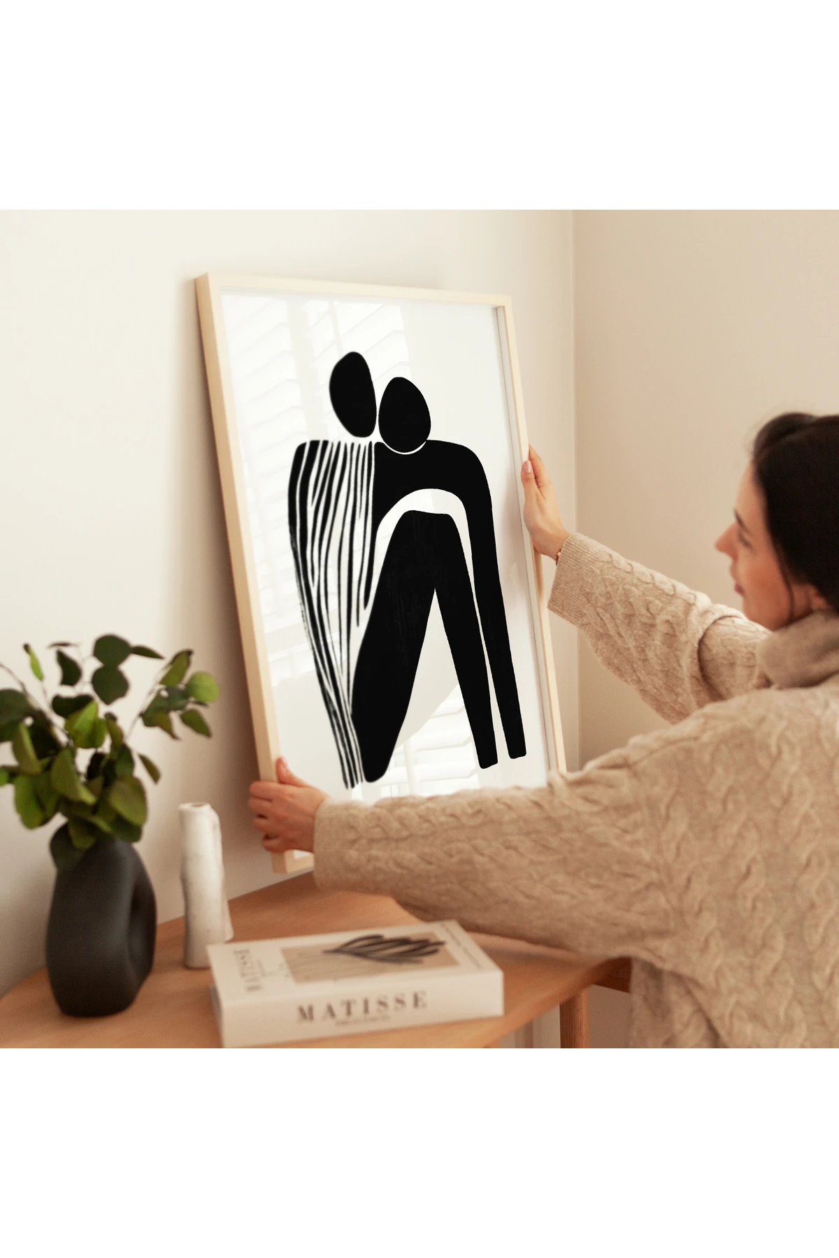 Abstract Embrace - Soyut Sanat Koleksiyonu - Tablo Ölçülerinde Çerçevesiz Poster