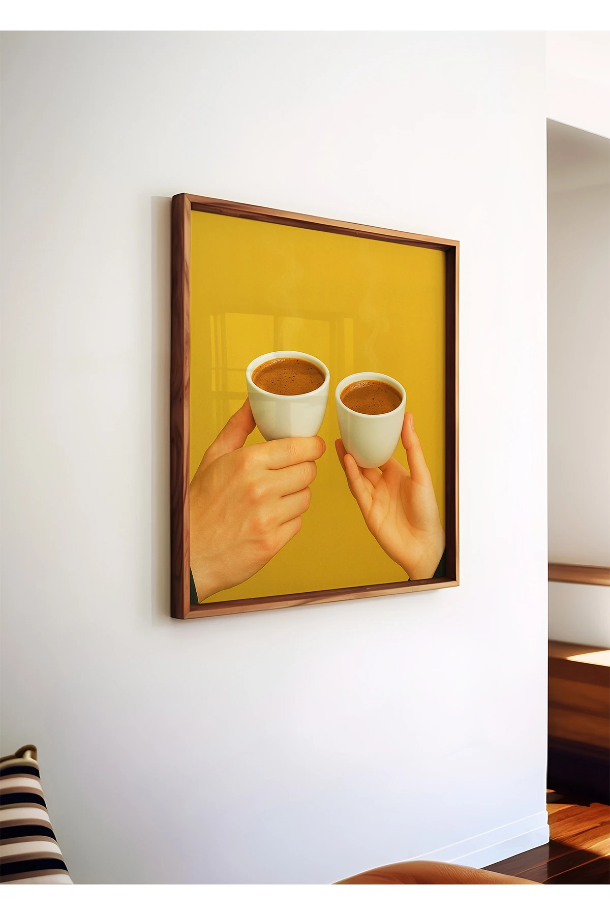 A Cup of Connection - Kahve Koleksiyonu - Kare Poster - Tablo Ölçülerinde Çerçevesiz Poster