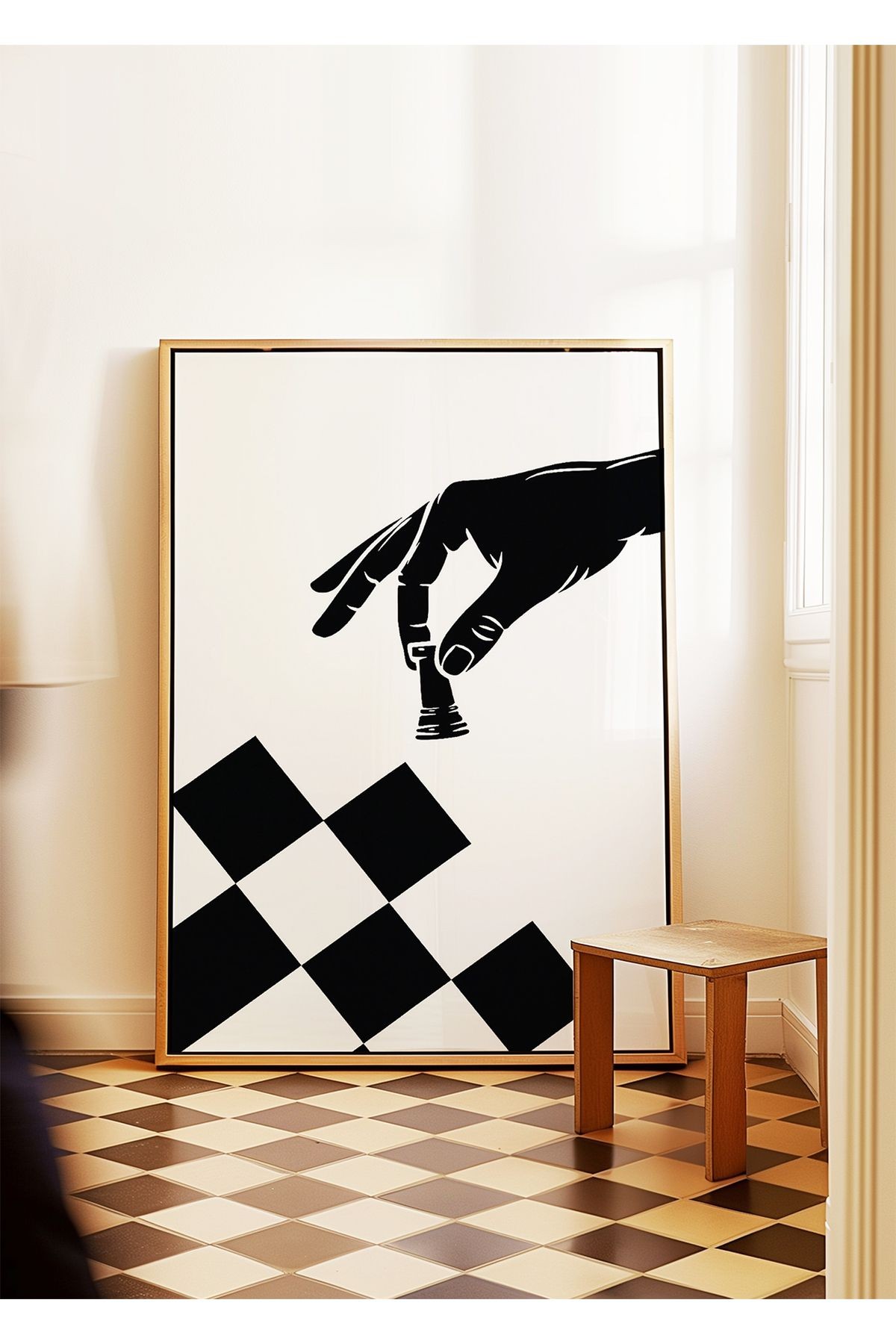 Chess Move - Satranç Hamlesi - Dekoratif Satranç Posteri - Tablo Ölçülerinde Çerçevesiz Poster