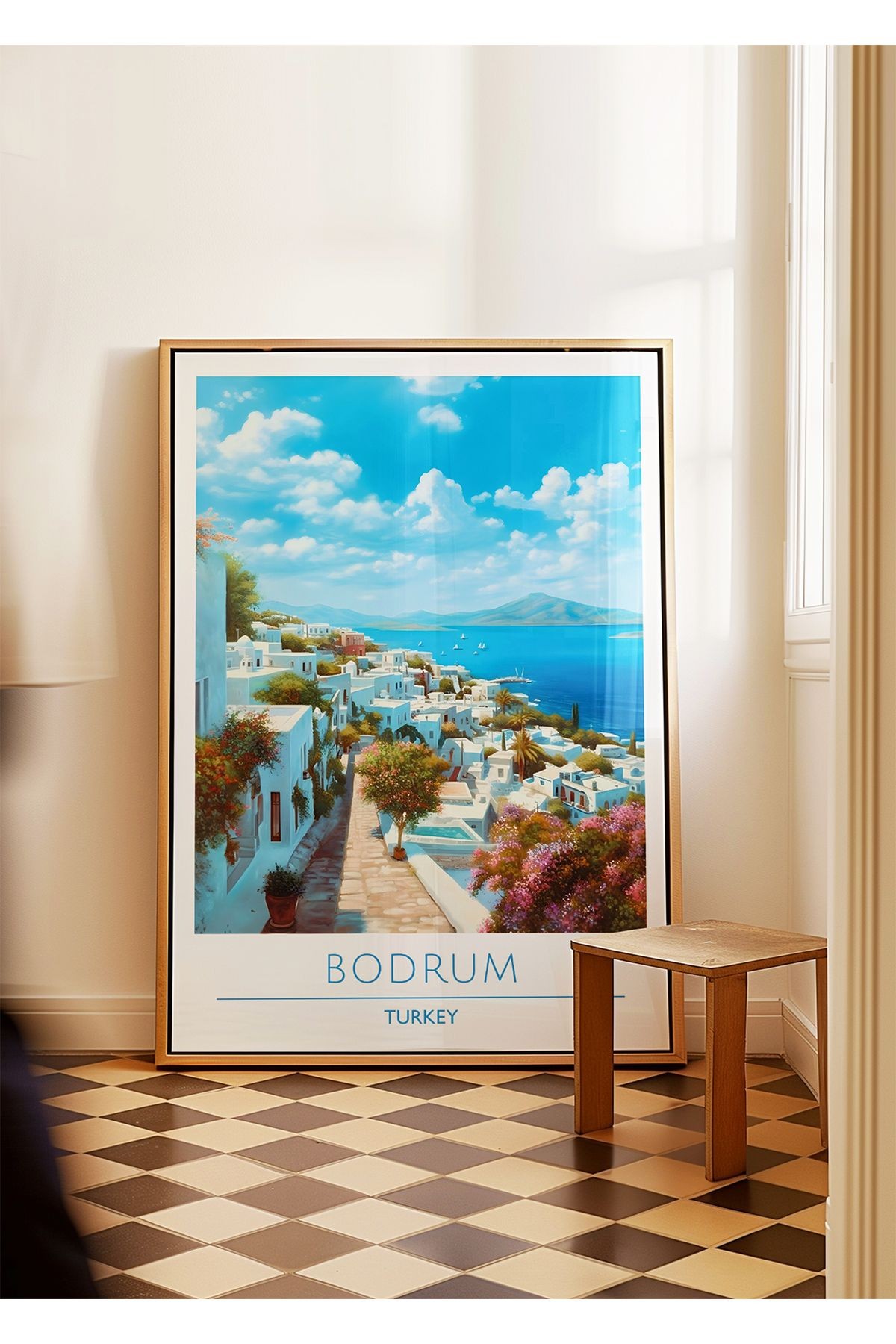 Bodrum Poster - Seyahat Posteri - Tablo Ölçülerinde Çerçevesiz Şehir Posteri