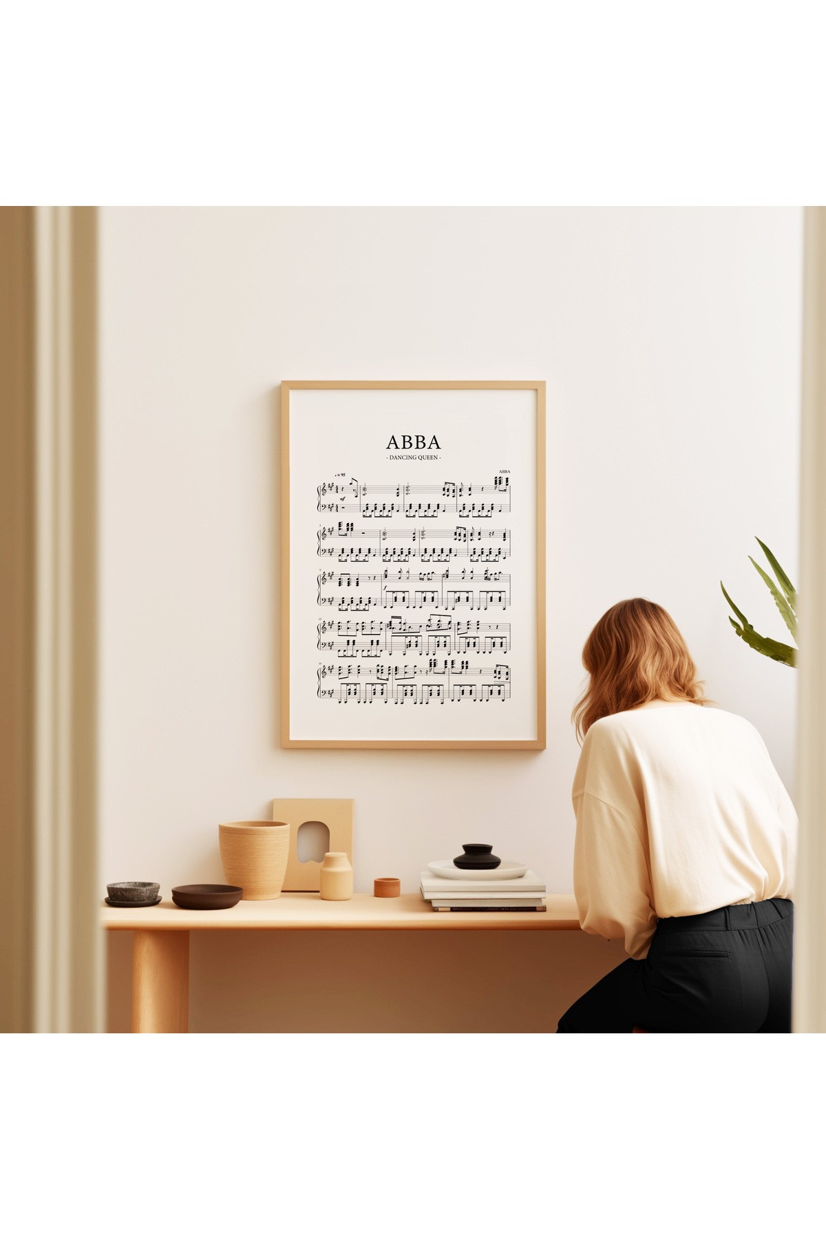 ABBA Dancing Queen - Notalı Müzik Posteri - Tablo Ölçülerinde Çerçevesiz Poster