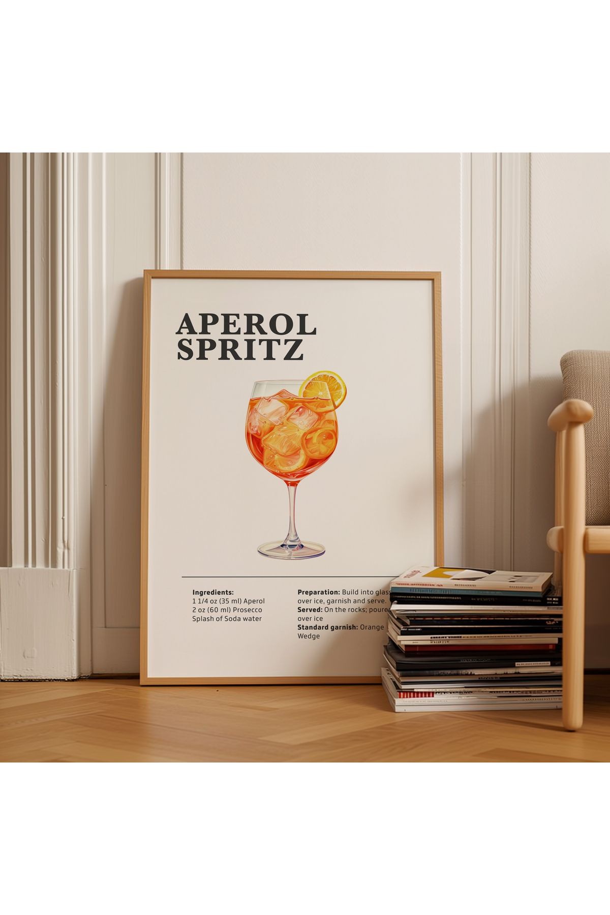 Aperol Spritz - Kokteyl Posteri -  Duvar Dekorasyonu   Tablo Ölçülerinde Çerçevesiz Poster