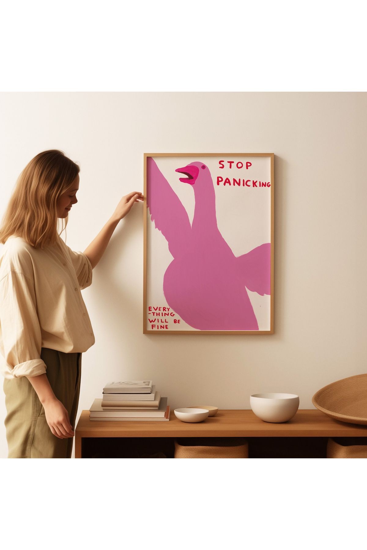 Stop Panicking, Everything Will Be Fine - Tablo Ölçülerinde Çerçevesiz Poster