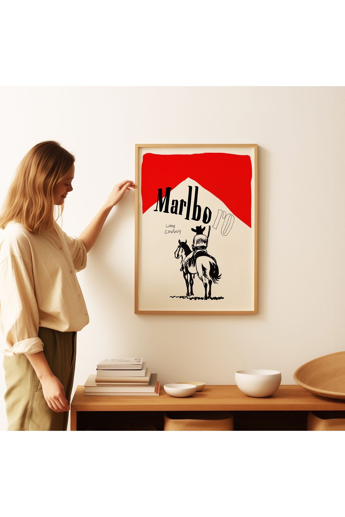 Lone Cowboy Poster - Yalnız Kovboy - Tablo Ölçülerinde Çerçevesiz Poster