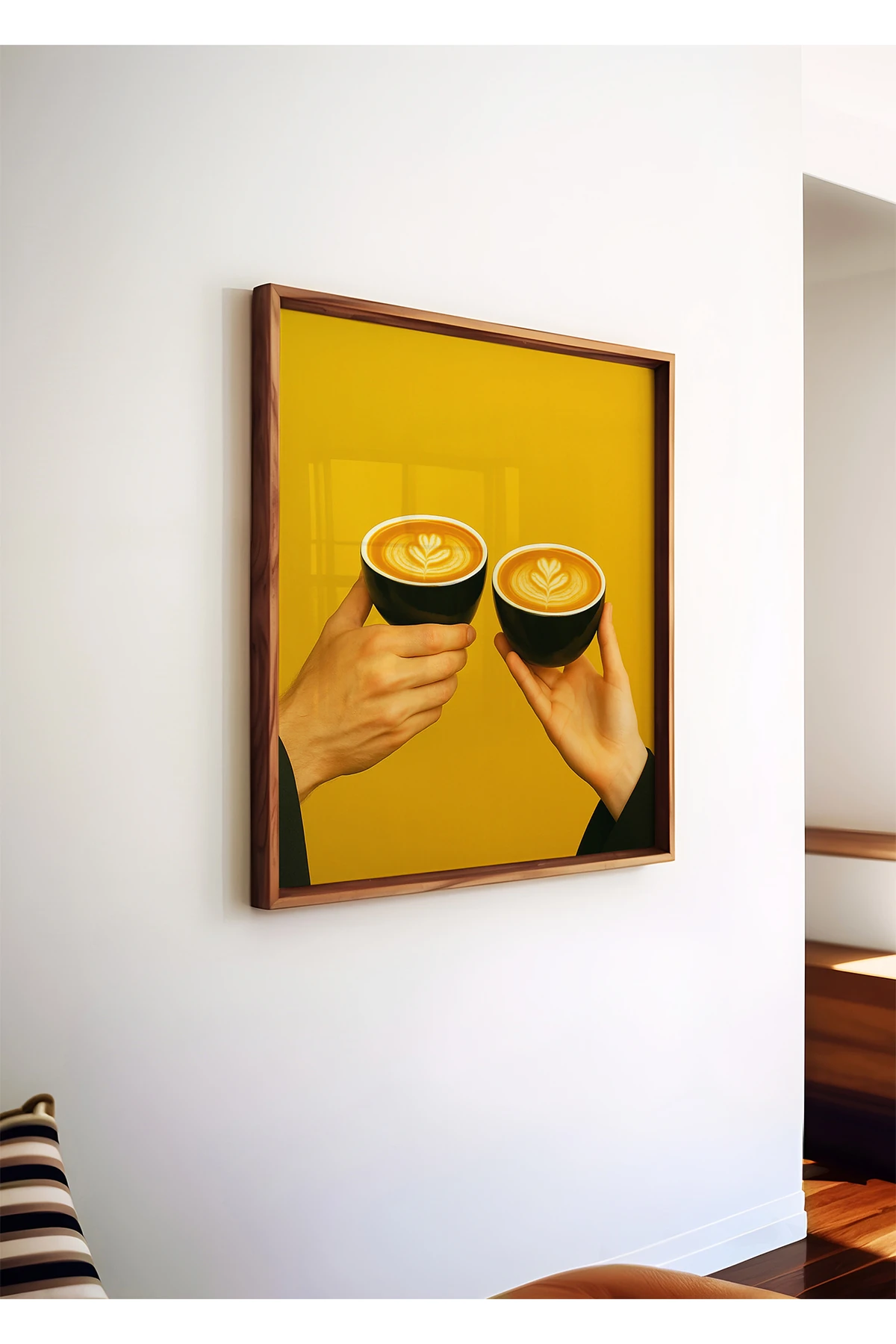 A Cup of Connection - Kahve Koleksiyonu - Kare Poster - Tablo Ölçülerinde Çerçevesiz Poster