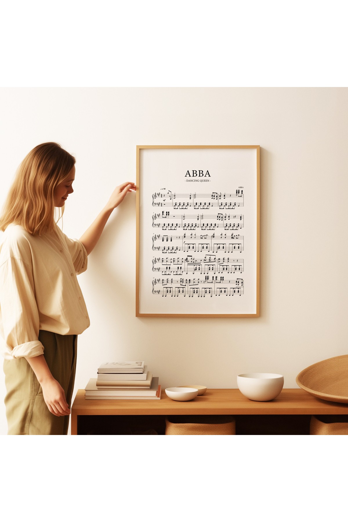 ABBA Dancing Queen - Notalı Müzik Posteri - Tablo Ölçülerinde Çerçevesiz Poster