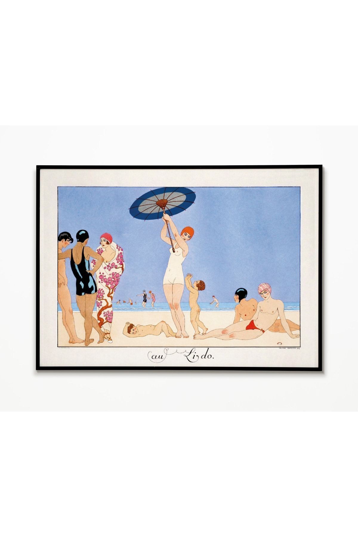 George Barbier Poster - Au Lido Plate No.14 (1920) - Tablo Ölçülerinde Çerçevesiz Poster