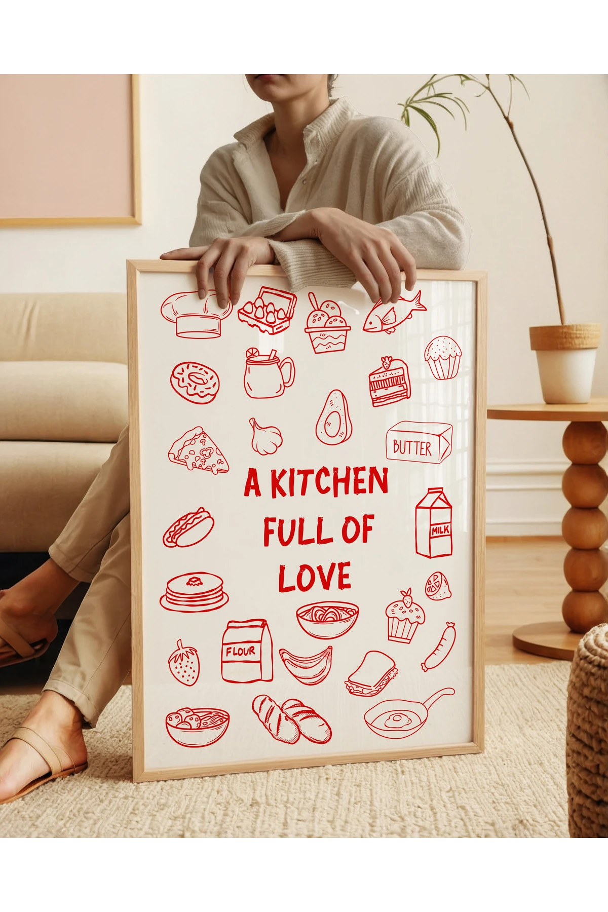 A Kitchen Full of Love – Mutfak Koleksiyonu - Tablo Ölçülerinde Çerçevesiz Poster