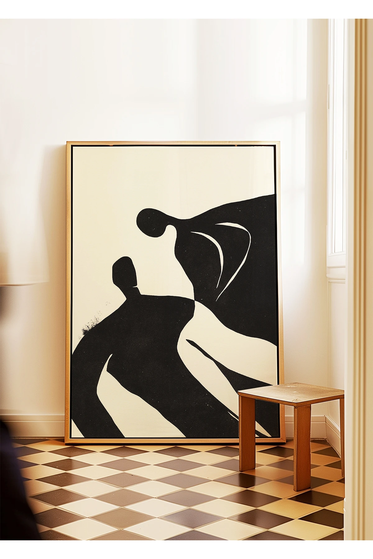 Abstract Embrace – Soyut Sanat Koleksiyonu – Tablo Ölçülerinde Çerçevesiz Poster