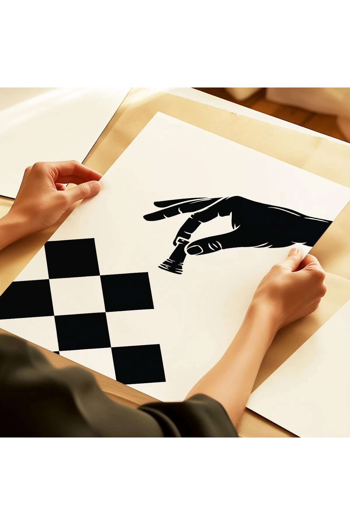 Chess Move - Satranç Hamlesi - Dekoratif Satranç Posteri - Tablo Ölçülerinde Çerçevesiz Poster