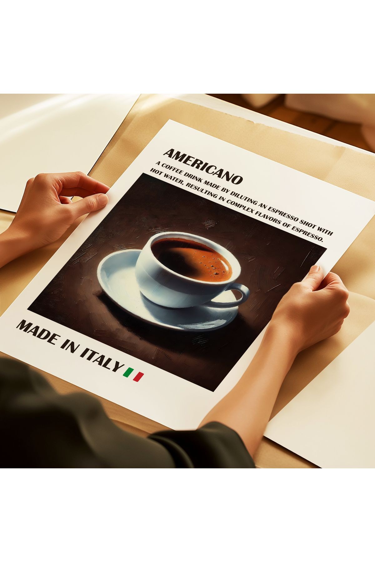 Americano - Kahve Posteri - Tablo Ölçülerinde Çerçevesiz Poster