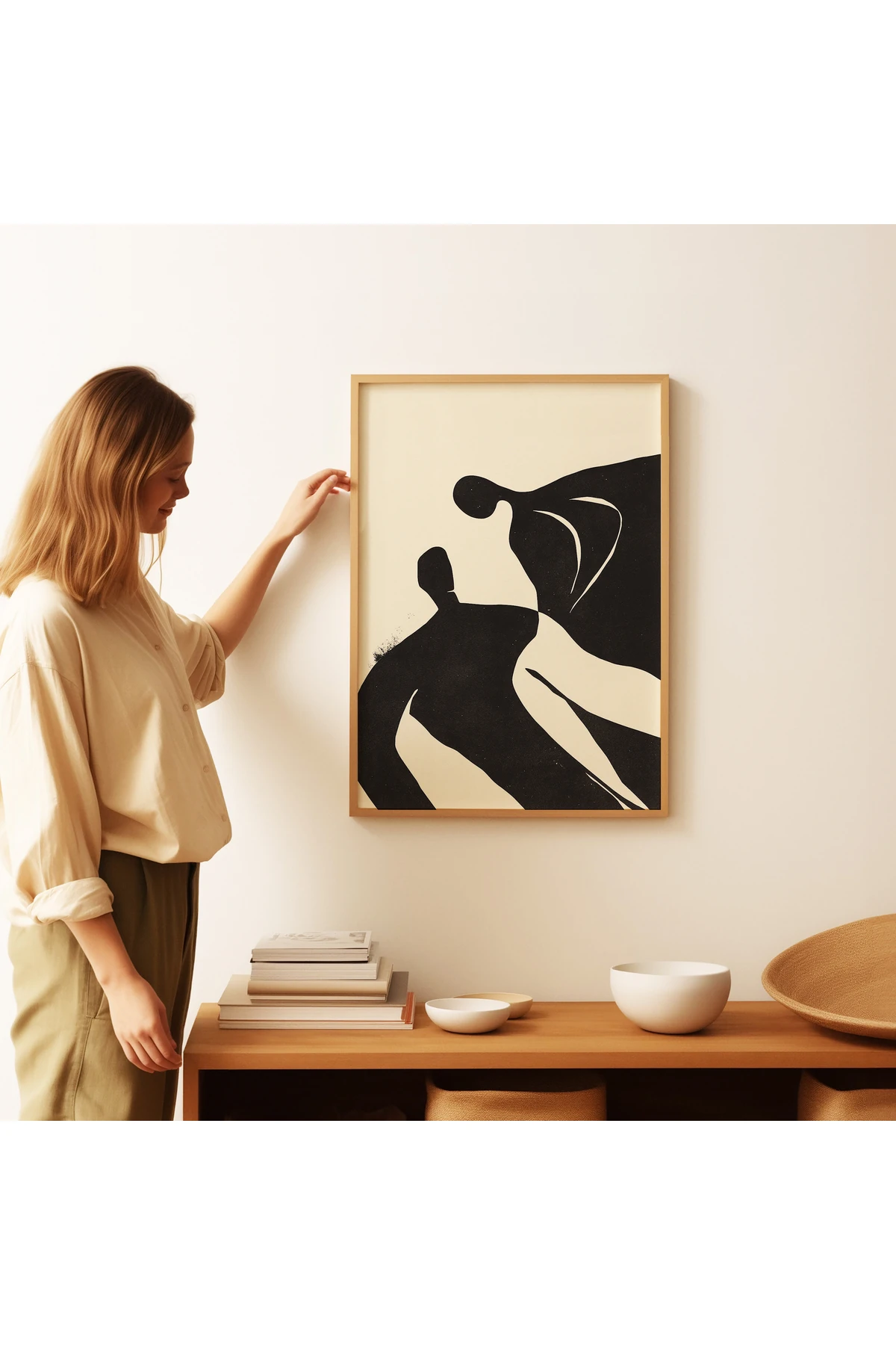 Abstract Embrace – Soyut Sanat Koleksiyonu – Tablo Ölçülerinde Çerçevesiz Poster