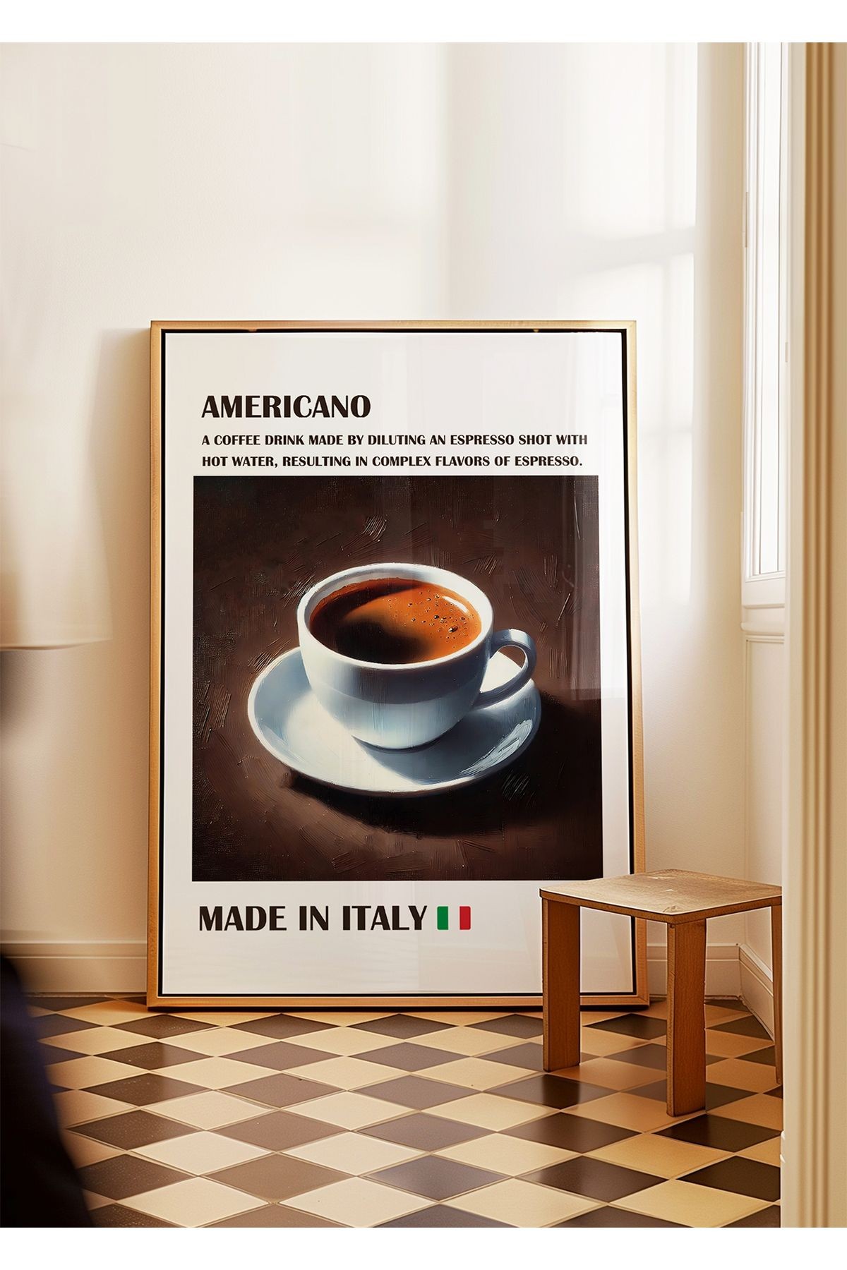Americano - Kahve Posteri - Tablo Ölçülerinde Çerçevesiz Poster