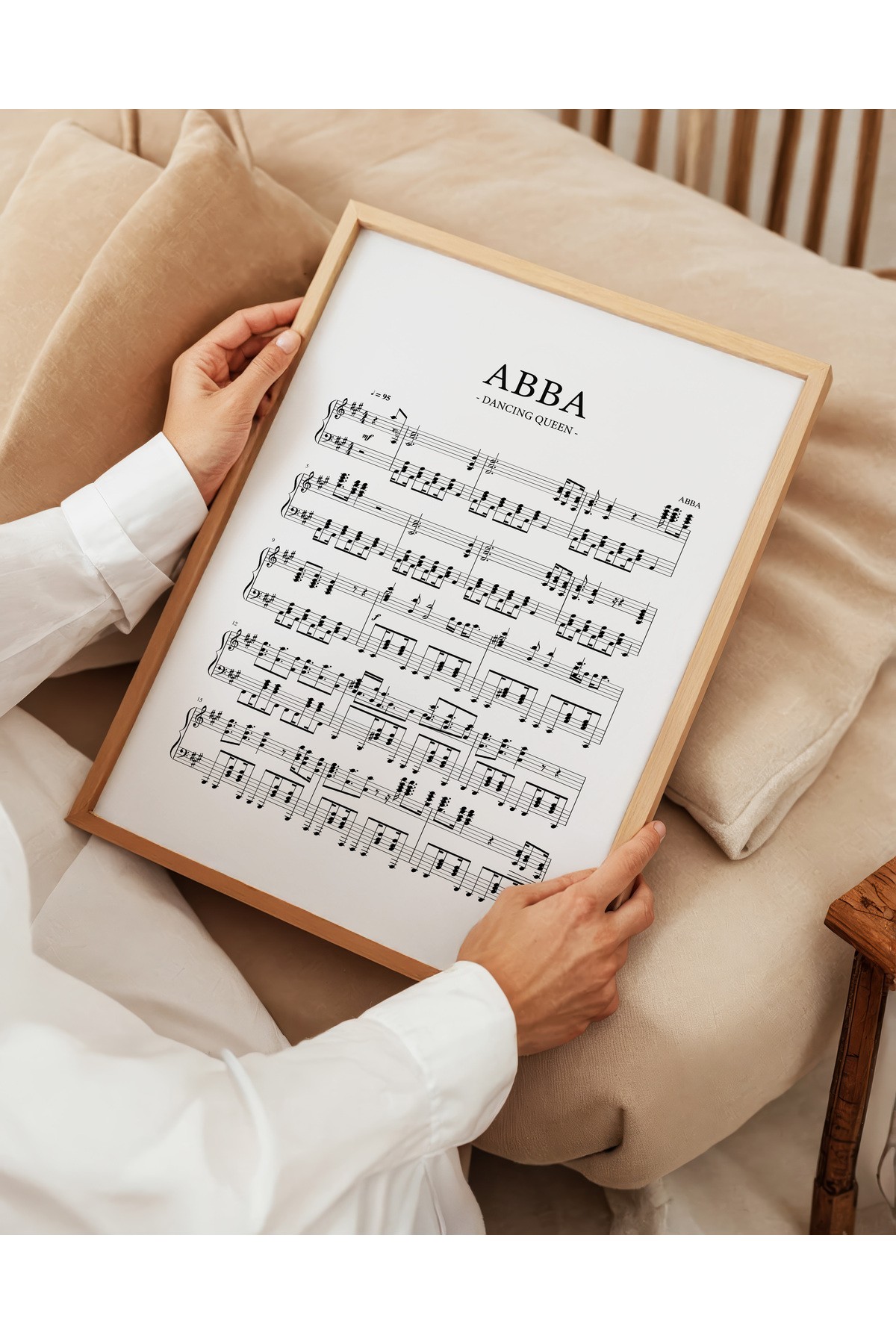 ABBA Dancing Queen - Notalı Müzik Posteri - Tablo Ölçülerinde Çerçevesiz Poster