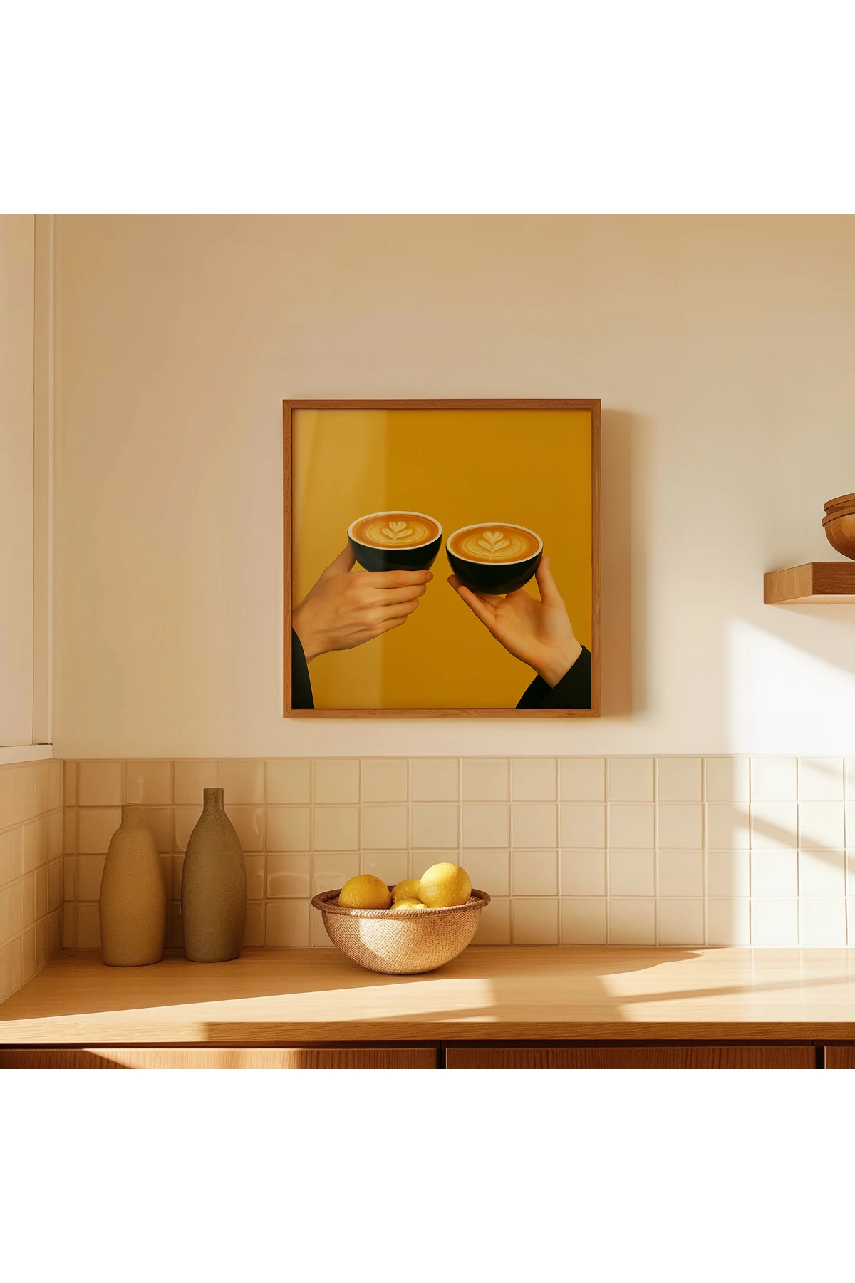 A Cup of Connection - Kahve Koleksiyonu - Kare Poster - Tablo Ölçülerinde Çerçevesiz Poster