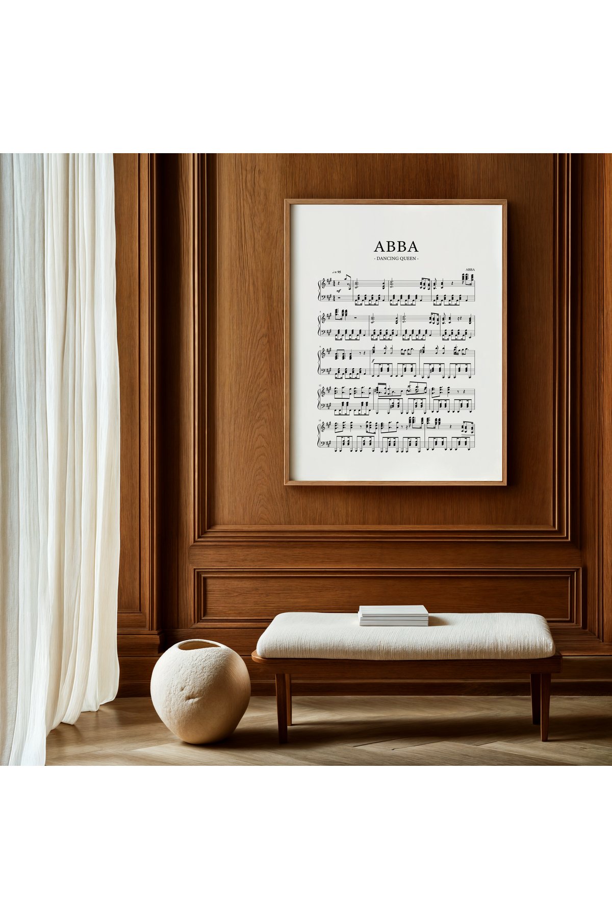 ABBA Dancing Queen - Notalı Müzik Posteri - Tablo Ölçülerinde Çerçevesiz Poster