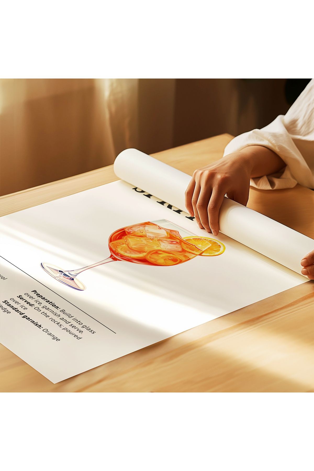 Aperol Spritz - Kokteyl Posteri -  Duvar Dekorasyonu   Tablo Ölçülerinde Çerçevesiz Poster