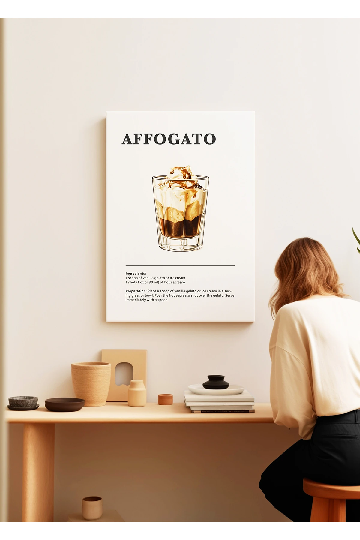 Affogato - Kahve Koleksiyonu - Kanvas Tablo