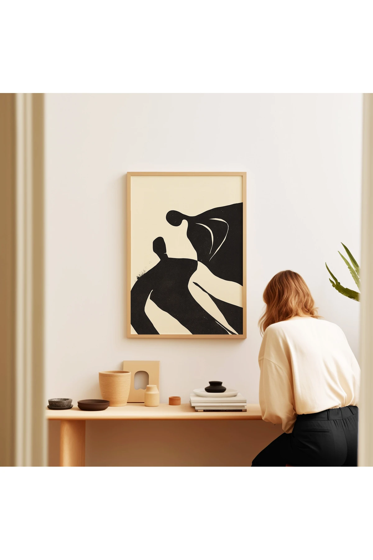 Abstract Embrace – Soyut Sanat Koleksiyonu – Tablo Ölçülerinde Çerçevesiz Poster