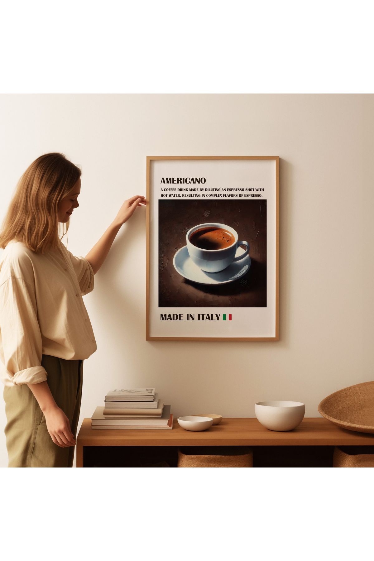 Americano - Kahve Posteri - Tablo Ölçülerinde Çerçevesiz Poster
