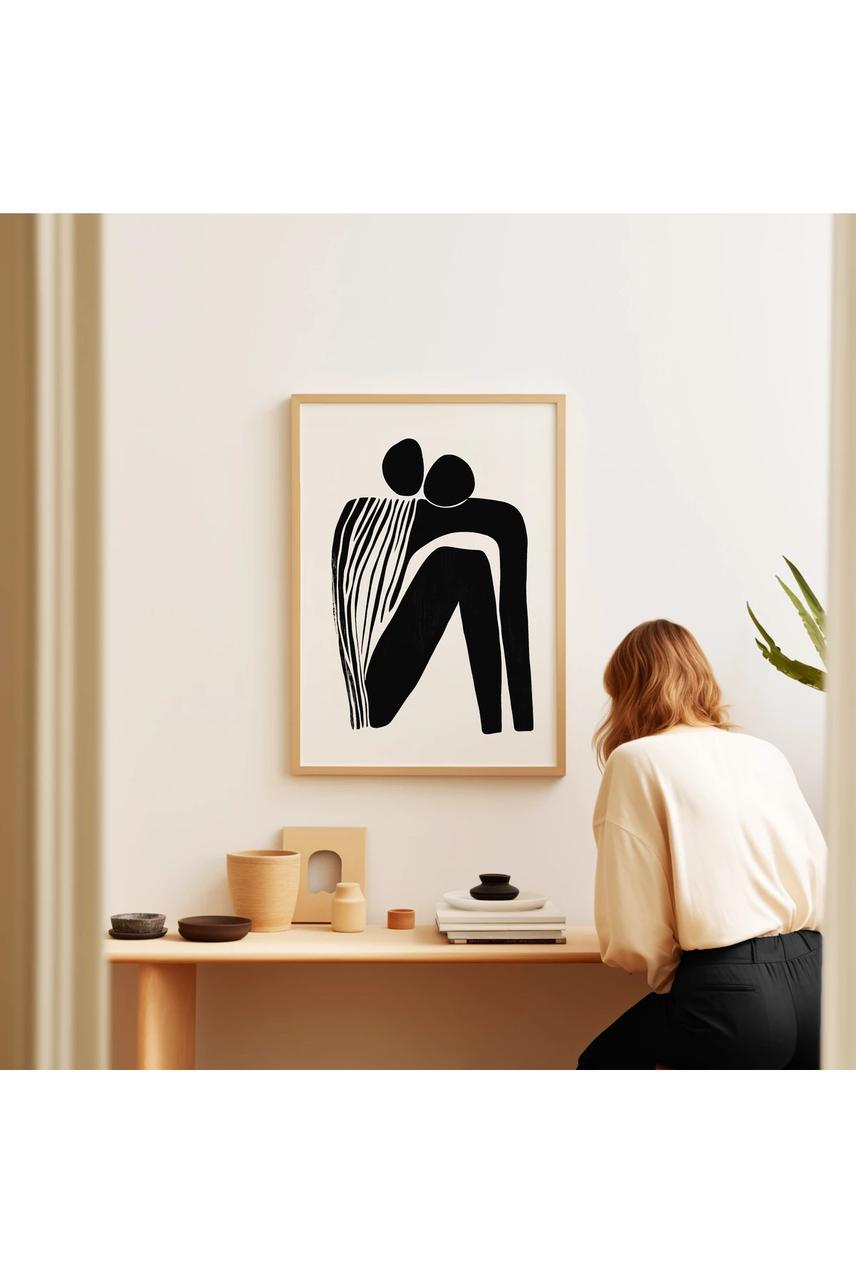 Abstract Embrace - Soyut Sanat Koleksiyonu - Tablo Ölçülerinde Çerçevesiz Poster