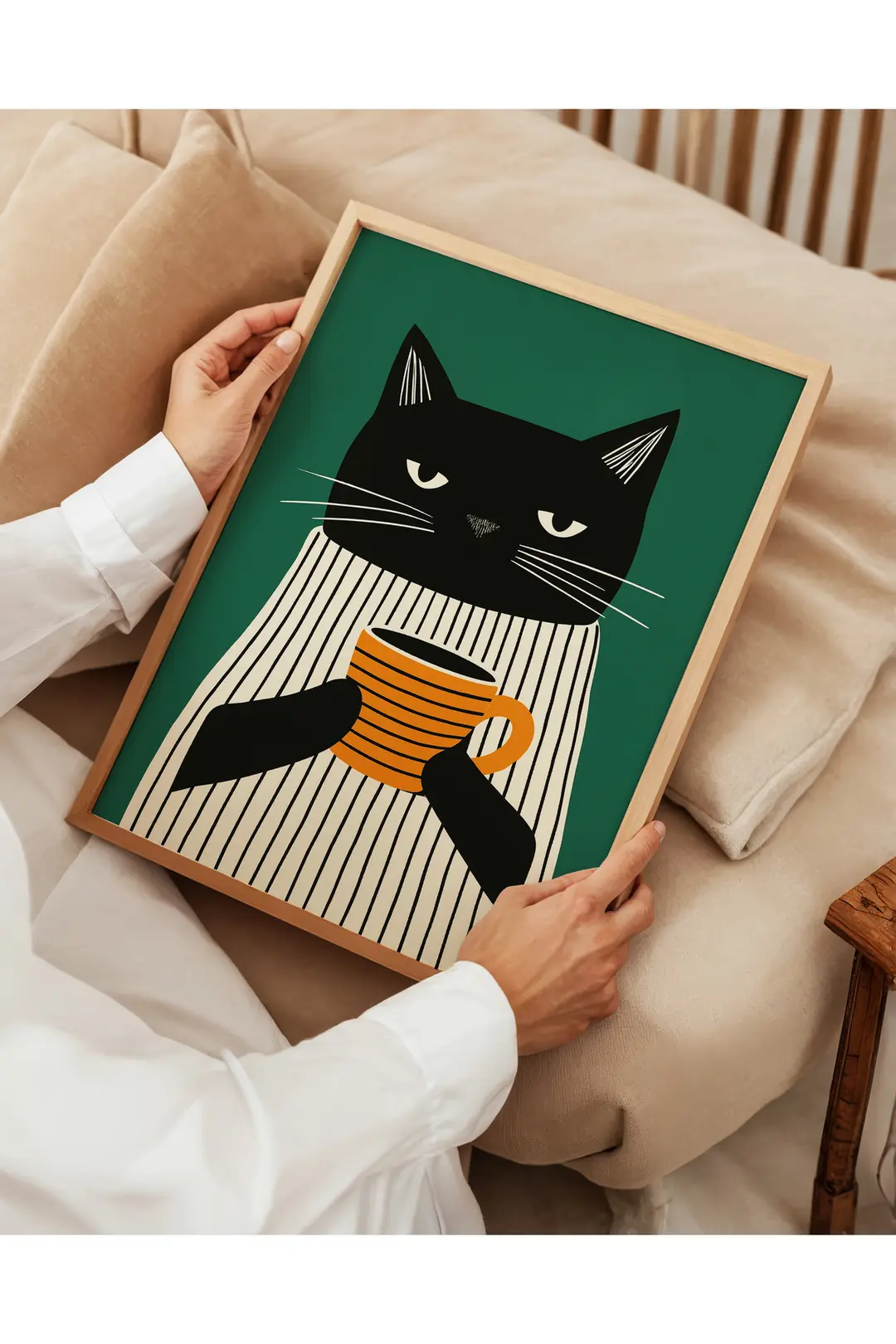 Kahve / Kedi Koleksiyonu – Çerçevesiz Poster