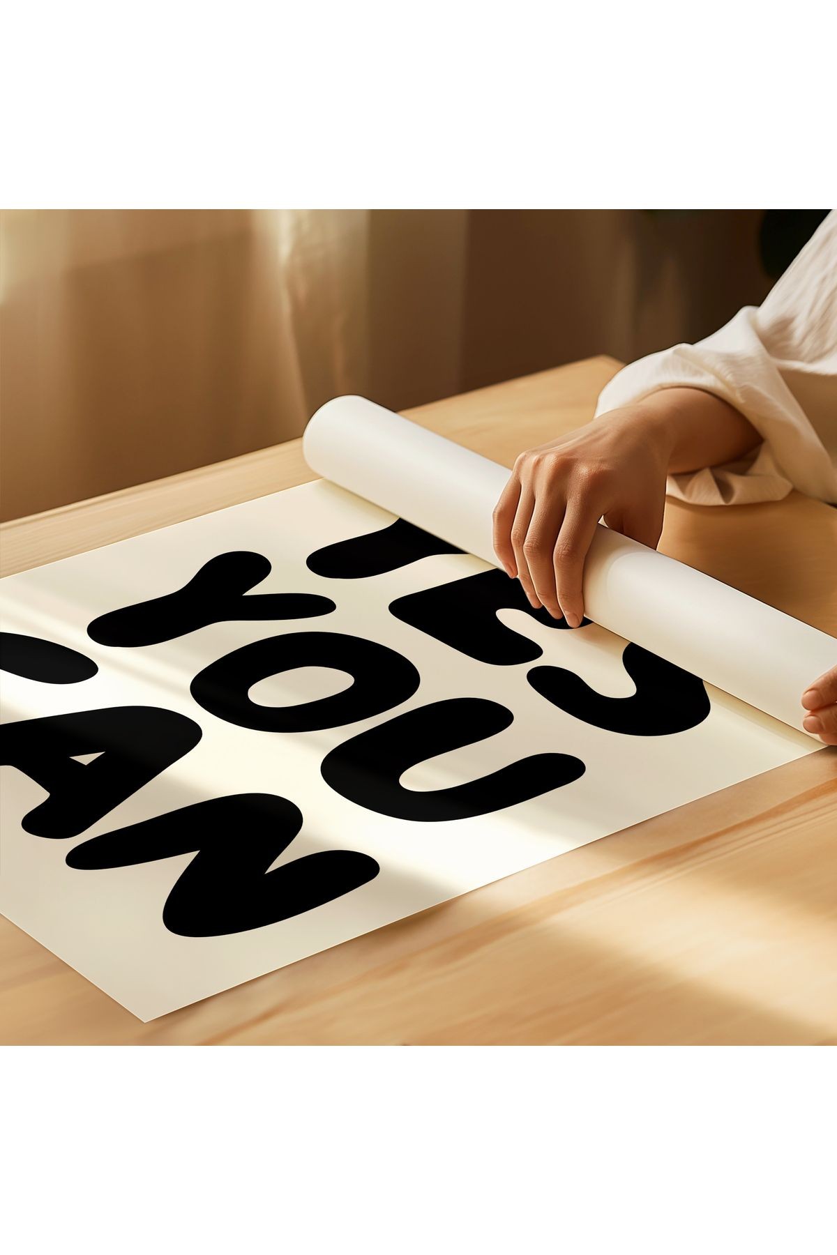 YES YOU CAN  - Poster - Duvar Dekorasyonu - Tablo Ölçülerinde Çerçevesiz Poster