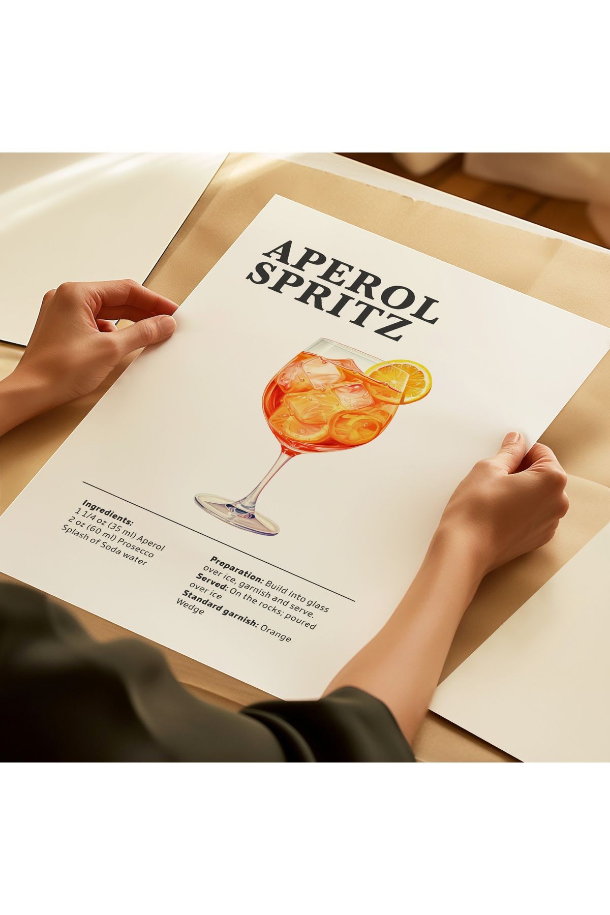 Aperol Spritz - Kokteyl Posteri -  Duvar Dekorasyonu   Tablo Ölçülerinde Çerçevesiz Poster
