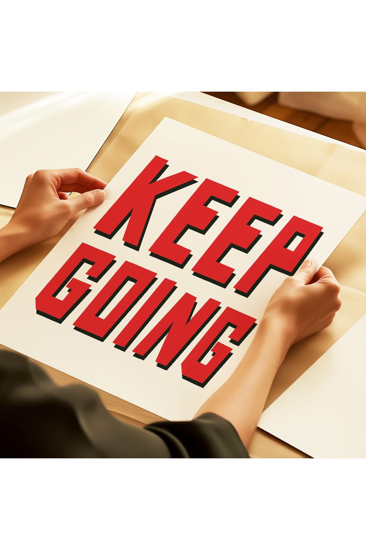 Keep Going - Devam Et - Tablo Ölçülerinde Çerçevesiz Poster