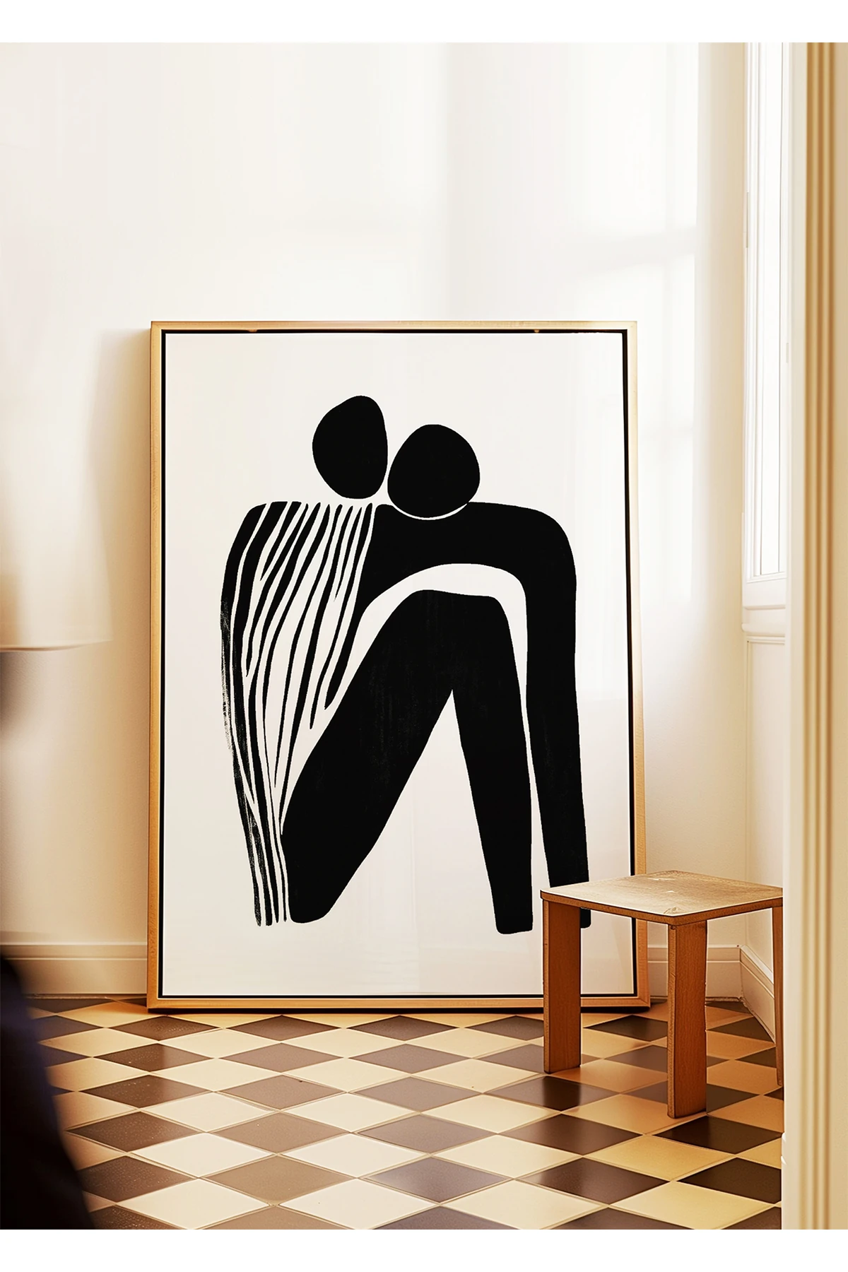 Abstract Embrace - Soyut Sanat Koleksiyonu - Tablo Ölçülerinde Çerçevesiz Poster