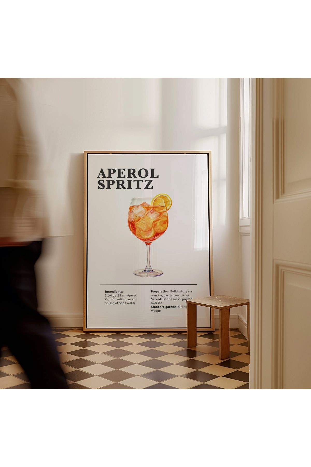 Aperol Spritz - Kokteyl Posteri -  Duvar Dekorasyonu   Tablo Ölçülerinde Çerçevesiz Poster