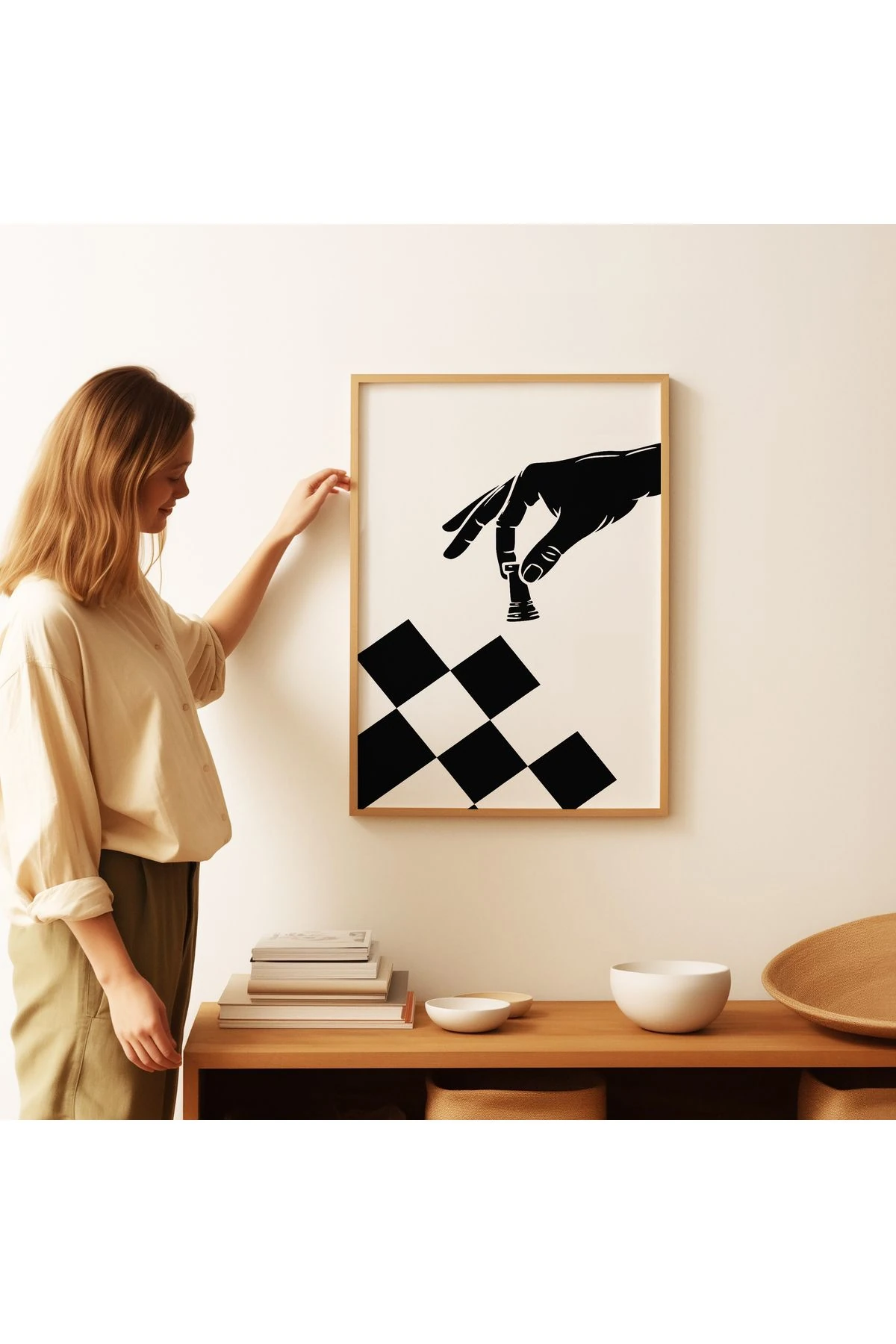 Chess Move - Satranç Hamlesi - Dekoratif Satranç Posteri - Tablo Ölçülerinde Çerçevesiz Poster
