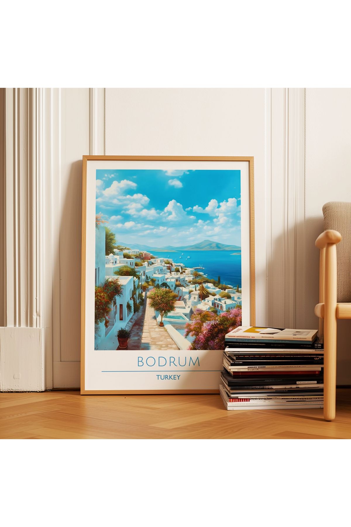 Bodrum Poster - Seyahat Posteri - Tablo Ölçülerinde Çerçevesiz Şehir Posteri