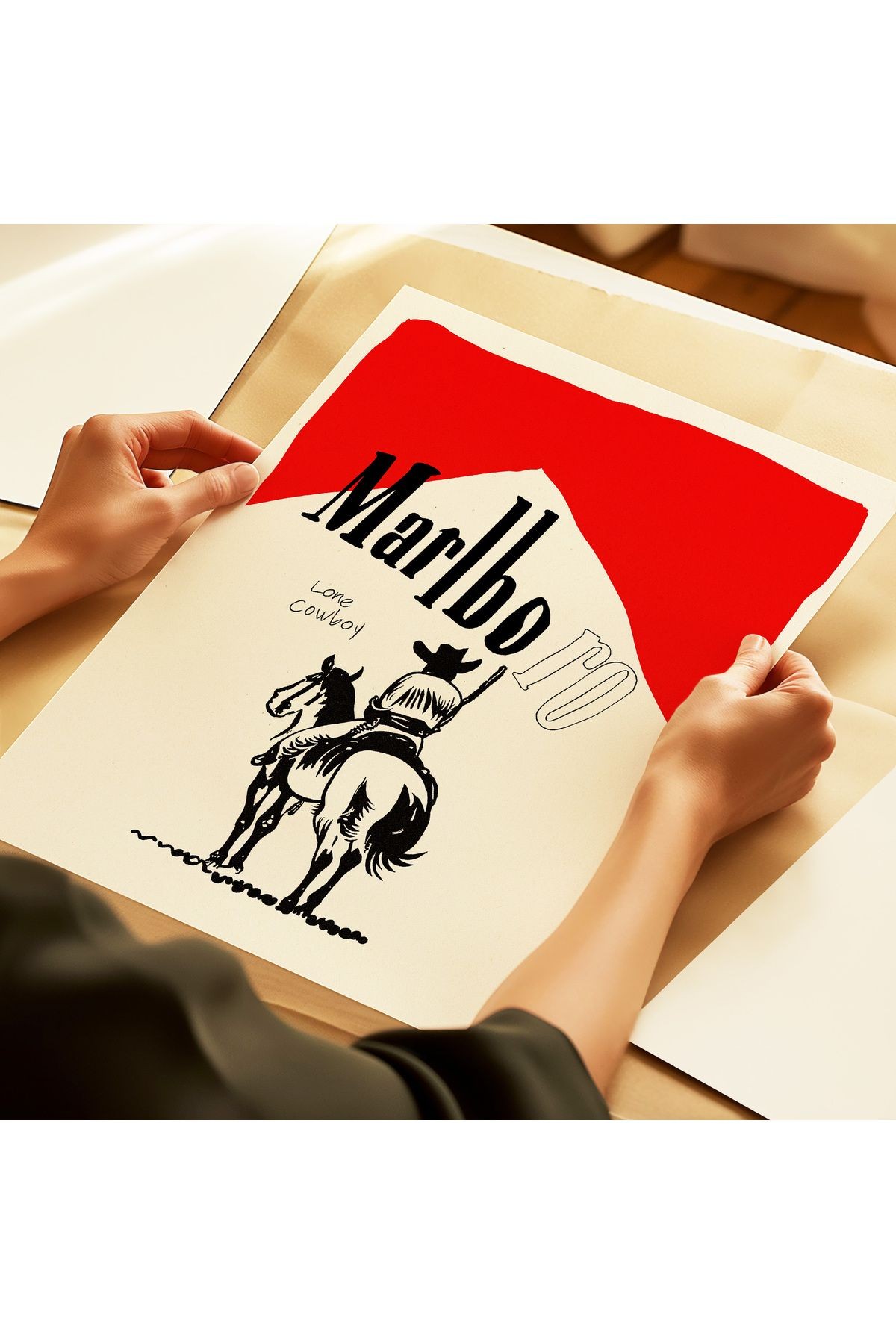 Lone Cowboy Poster - Yalnız Kovboy - Tablo Ölçülerinde Çerçevesiz Poster
