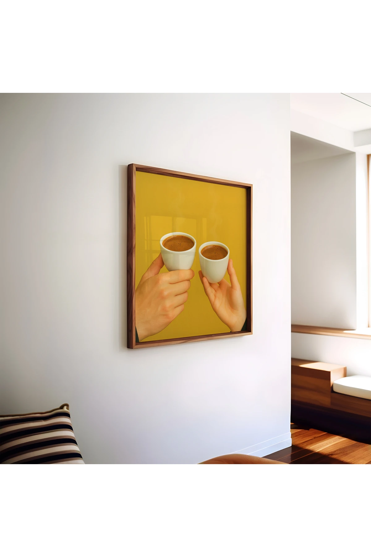 A Cup of Connection - Kahve Koleksiyonu - Kare Poster - Tablo Ölçülerinde Çerçevesiz Poster