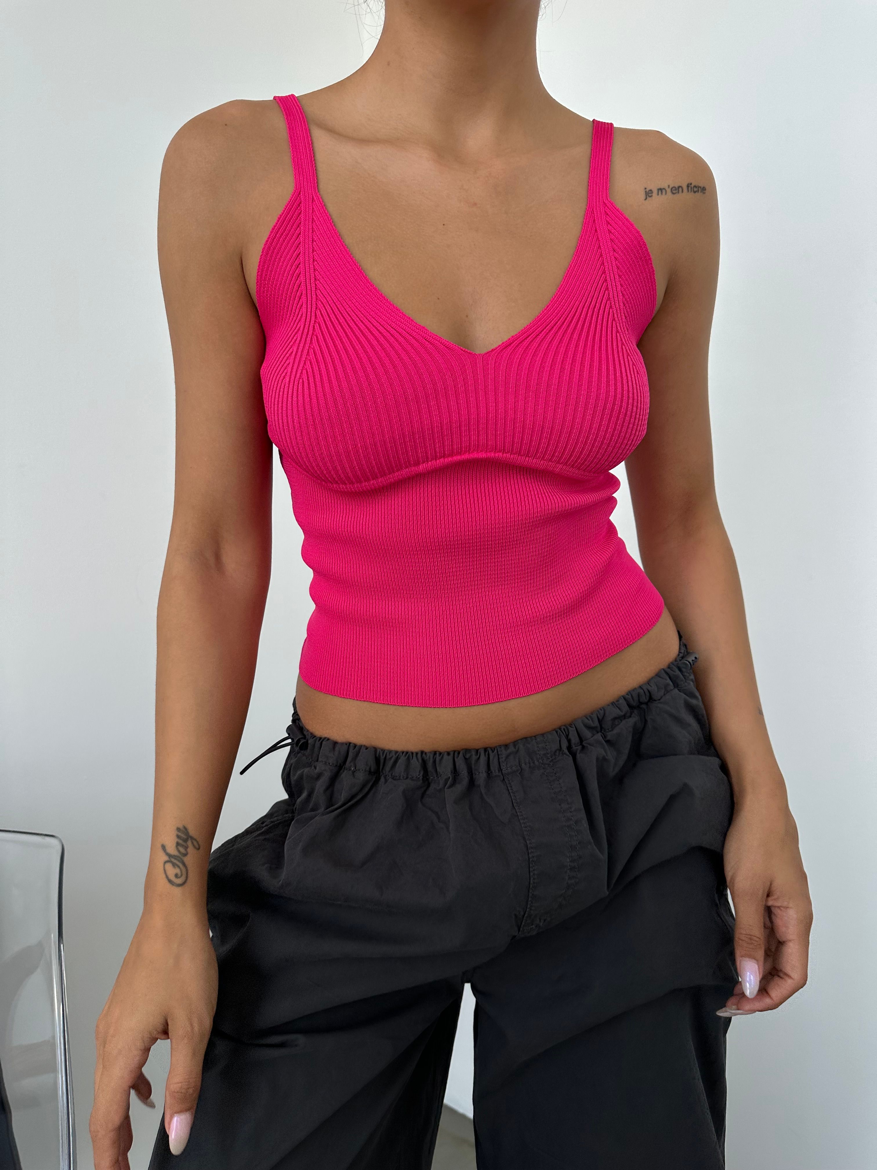 Kadın Bombeli Crop Triko Bluz