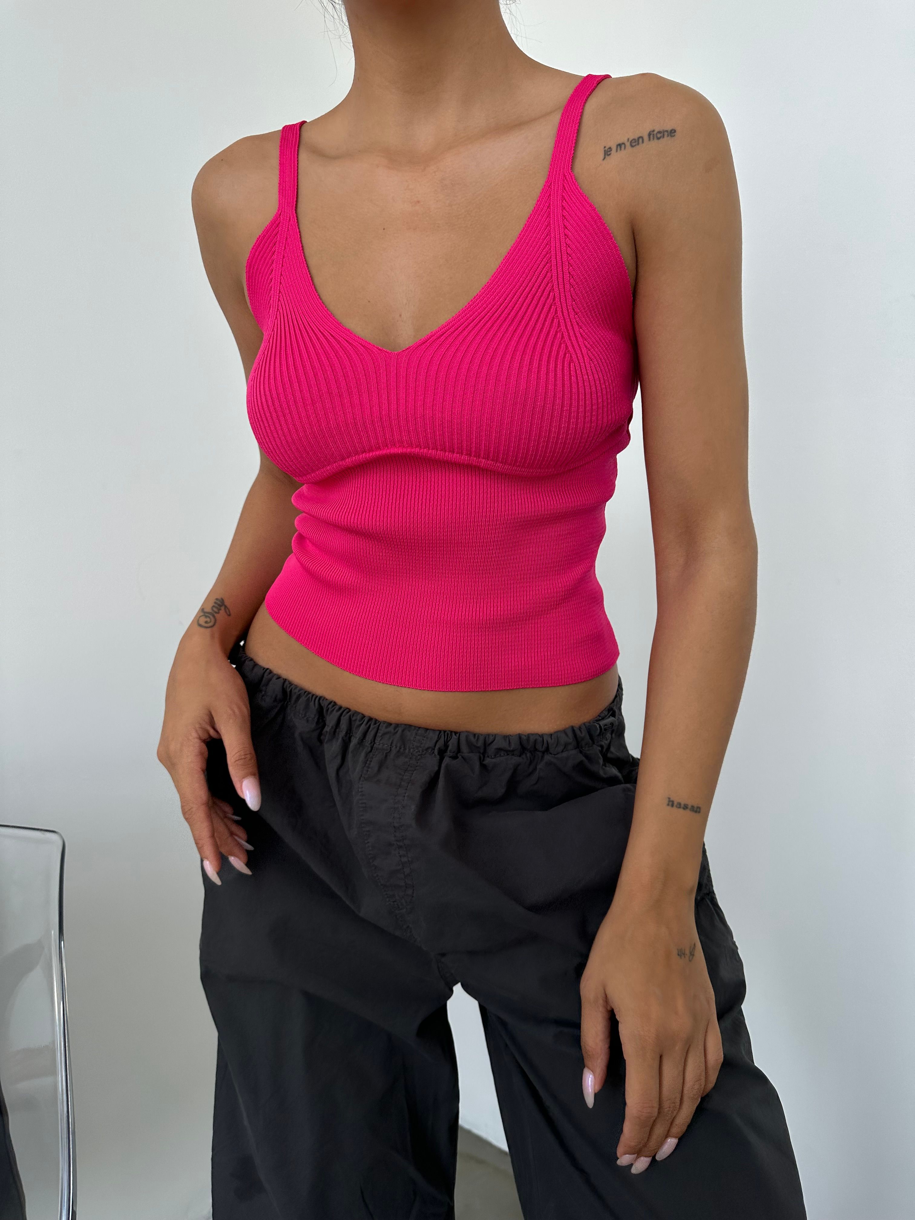 Kadın Bombeli Crop Triko Bluz