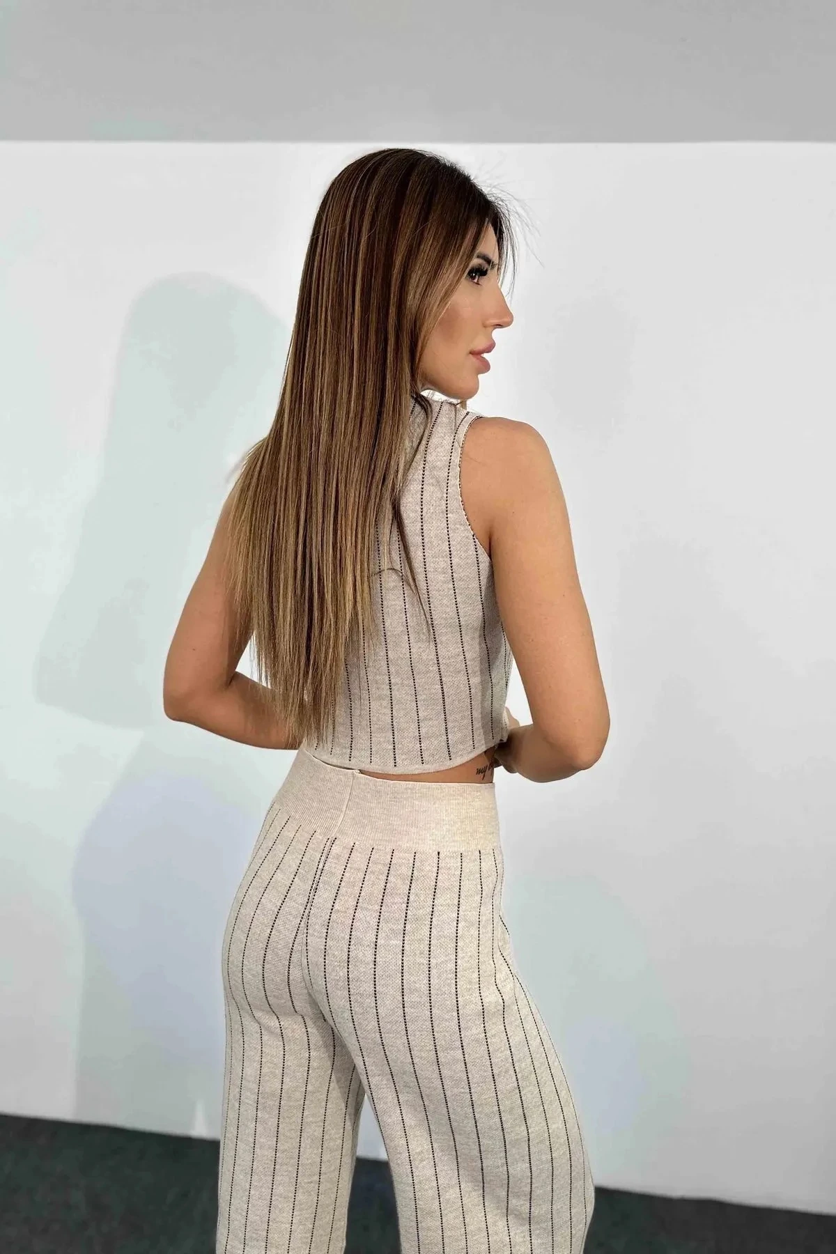 Klasik Yelek Pantolon Alt-Üst Triko Takım