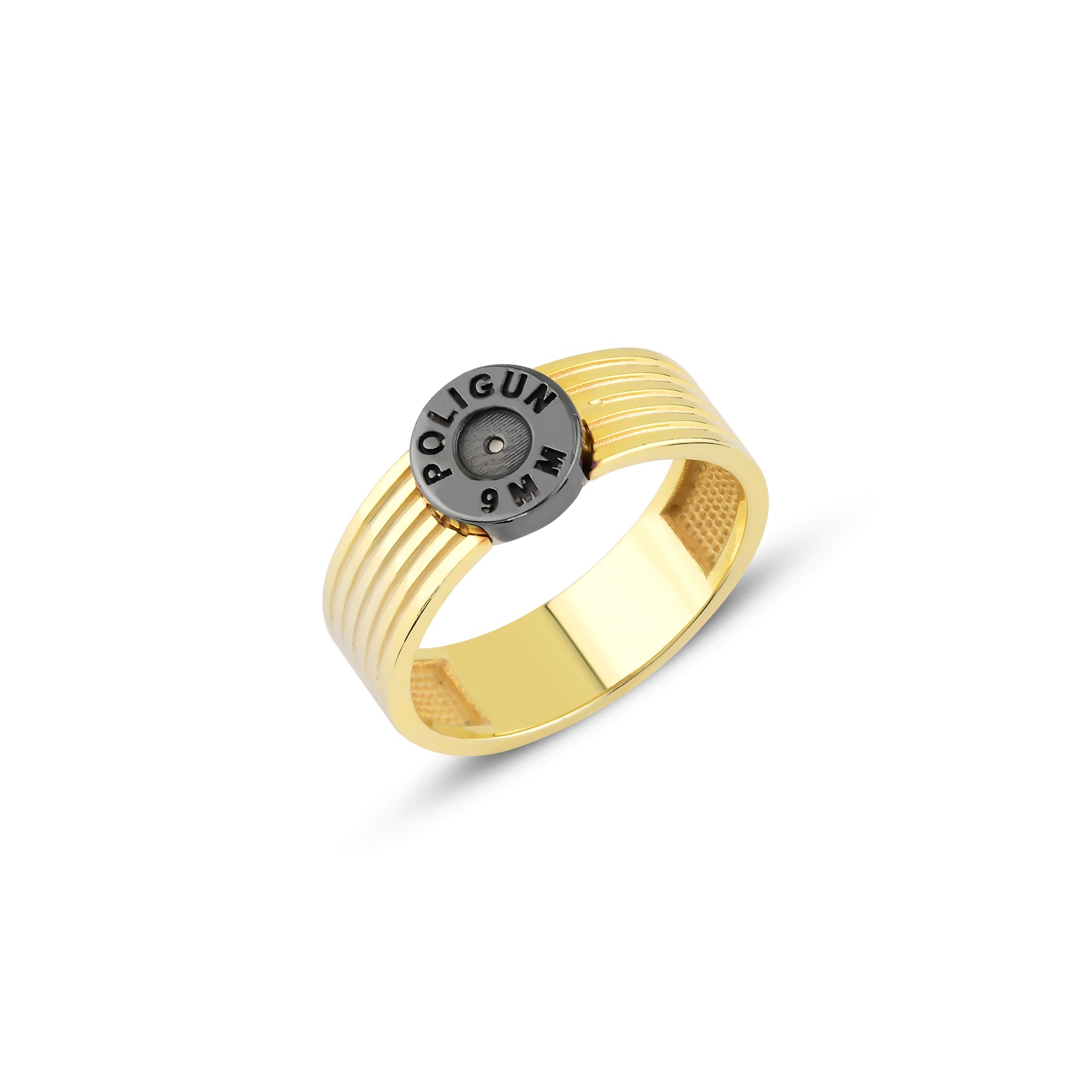 Silver 9MM Encapsulated Ring - Yellow Color