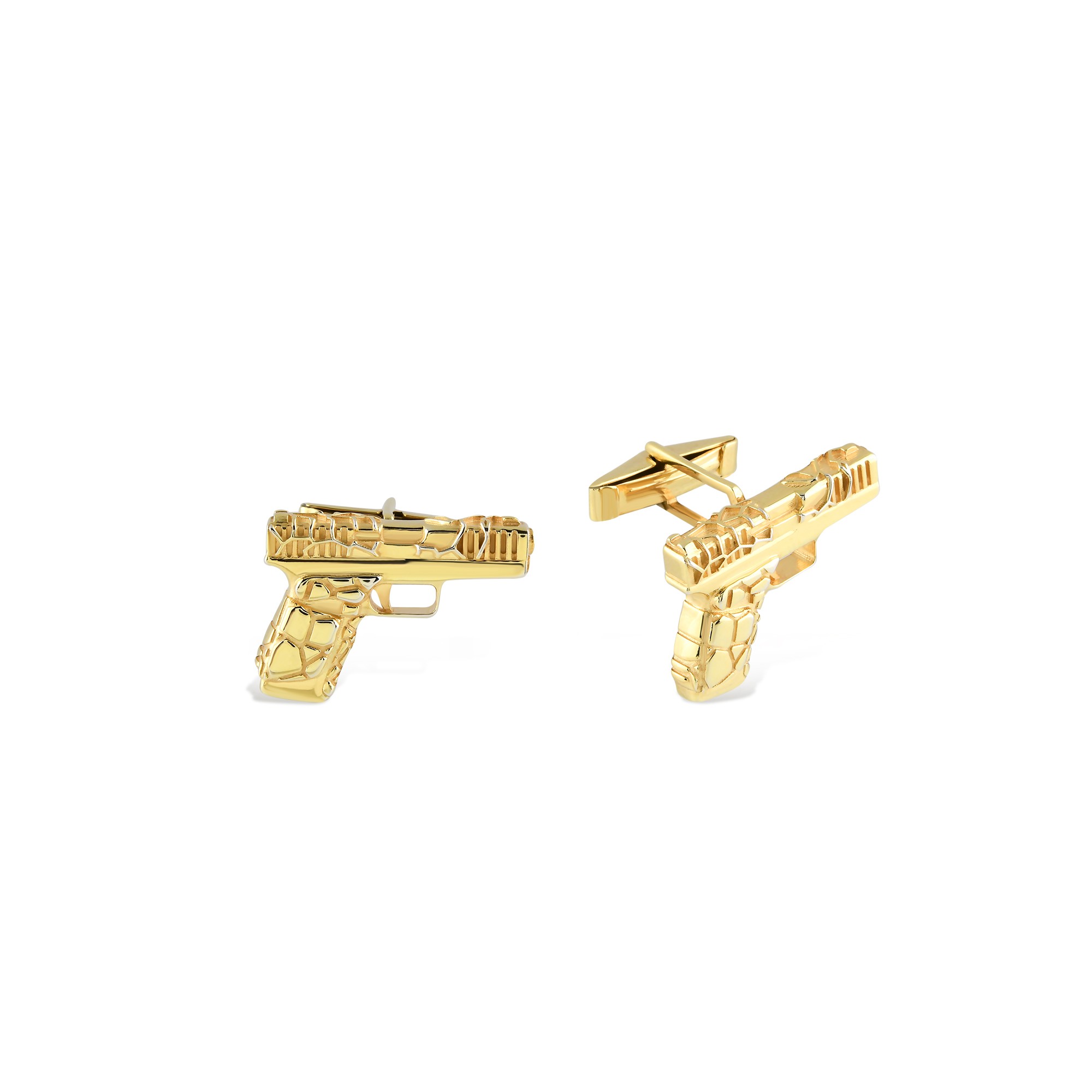 Silver GYES Line Cufflink - Yellow Color